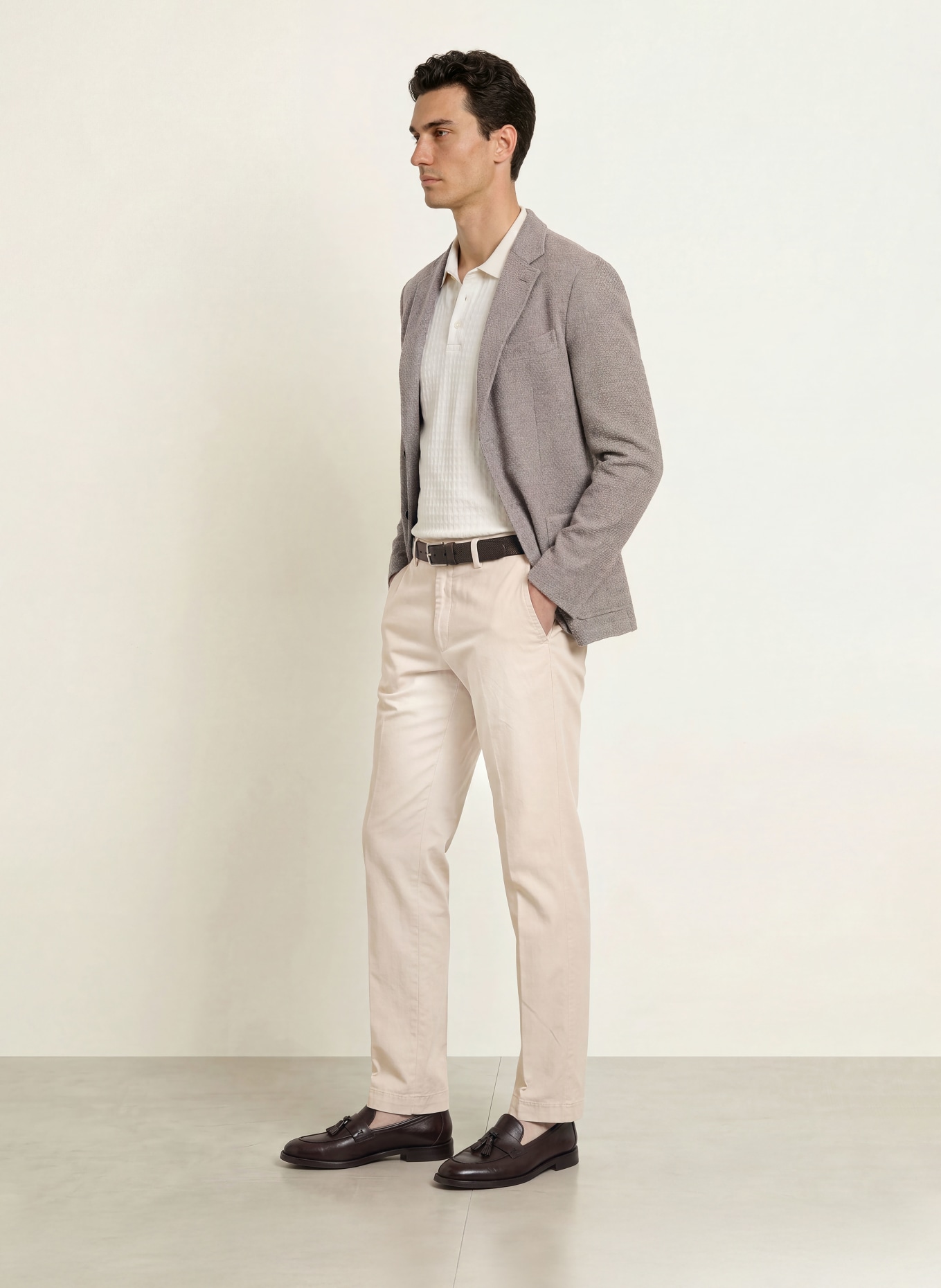 MAURIZIO BALDASSARI Regular-Fit Knit Jacket: TAUPE