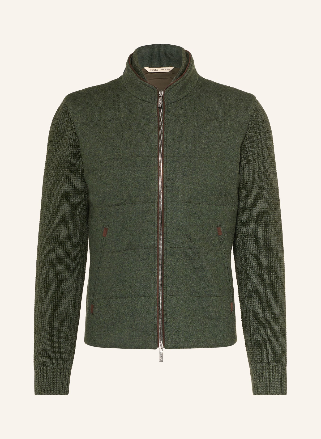 MAURIZIO BALDASSARI Steppjacke BRENTA im Materialmix: DUNKELGRÜN