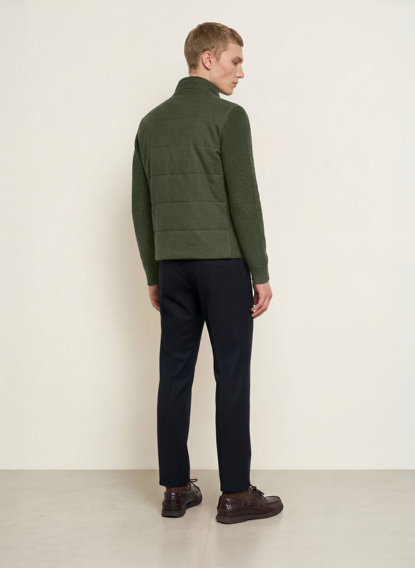 MAURIZIO BALDASSARI Steppjacke BRENTA im Materialmix: DUNKELGRÜN