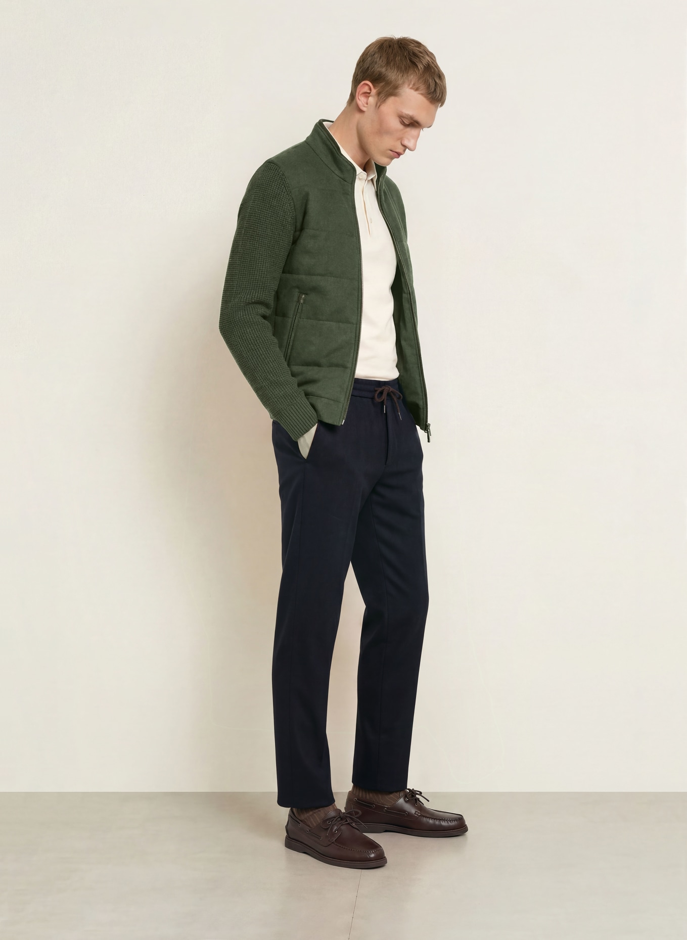 MAURIZIO BALDASSARI Steppjacke BRENTA im Materialmix: DUNKELGRÜN