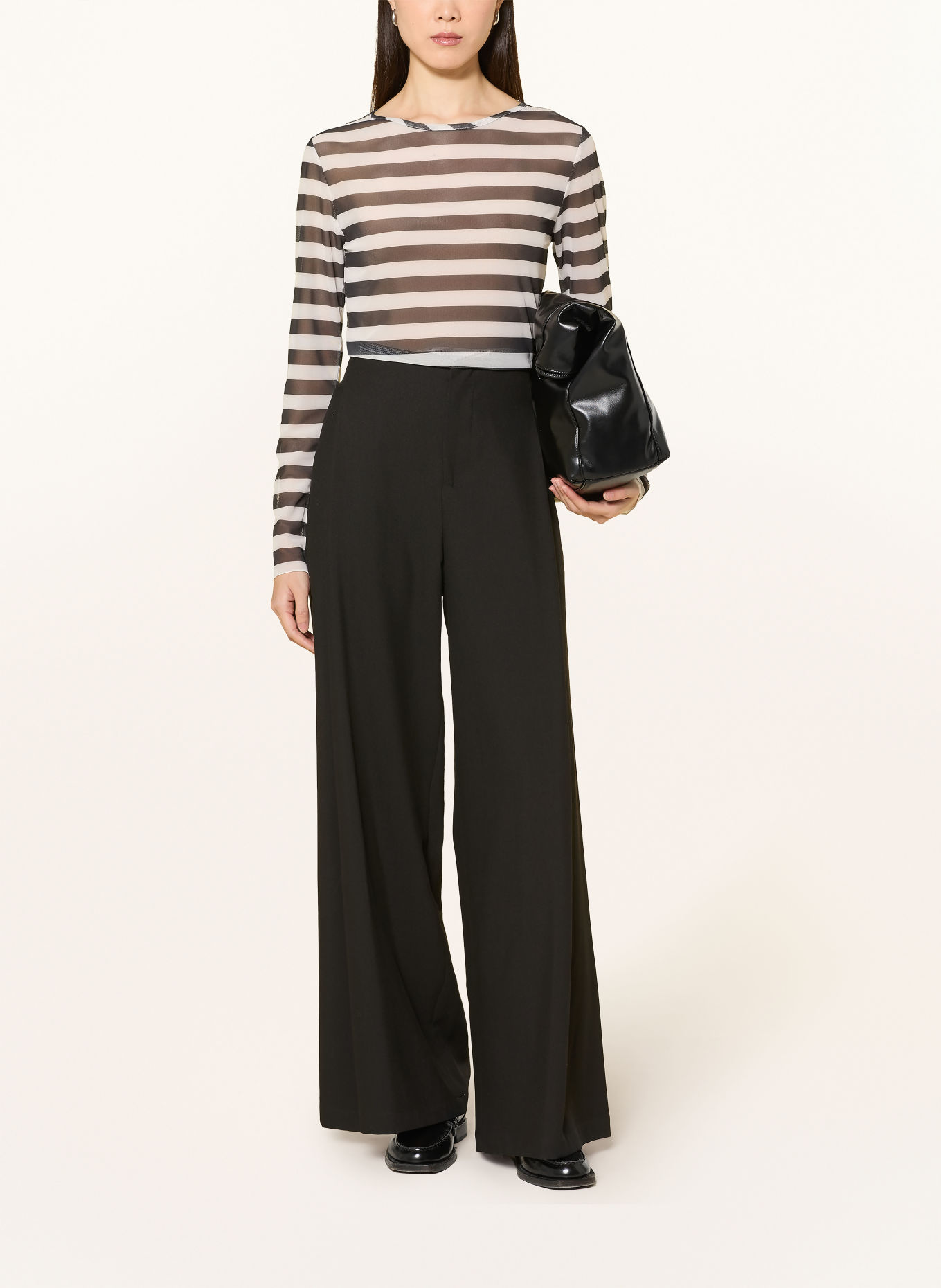darling harbour Longsleeve aus Mesh: BLACK/OFFWHITE