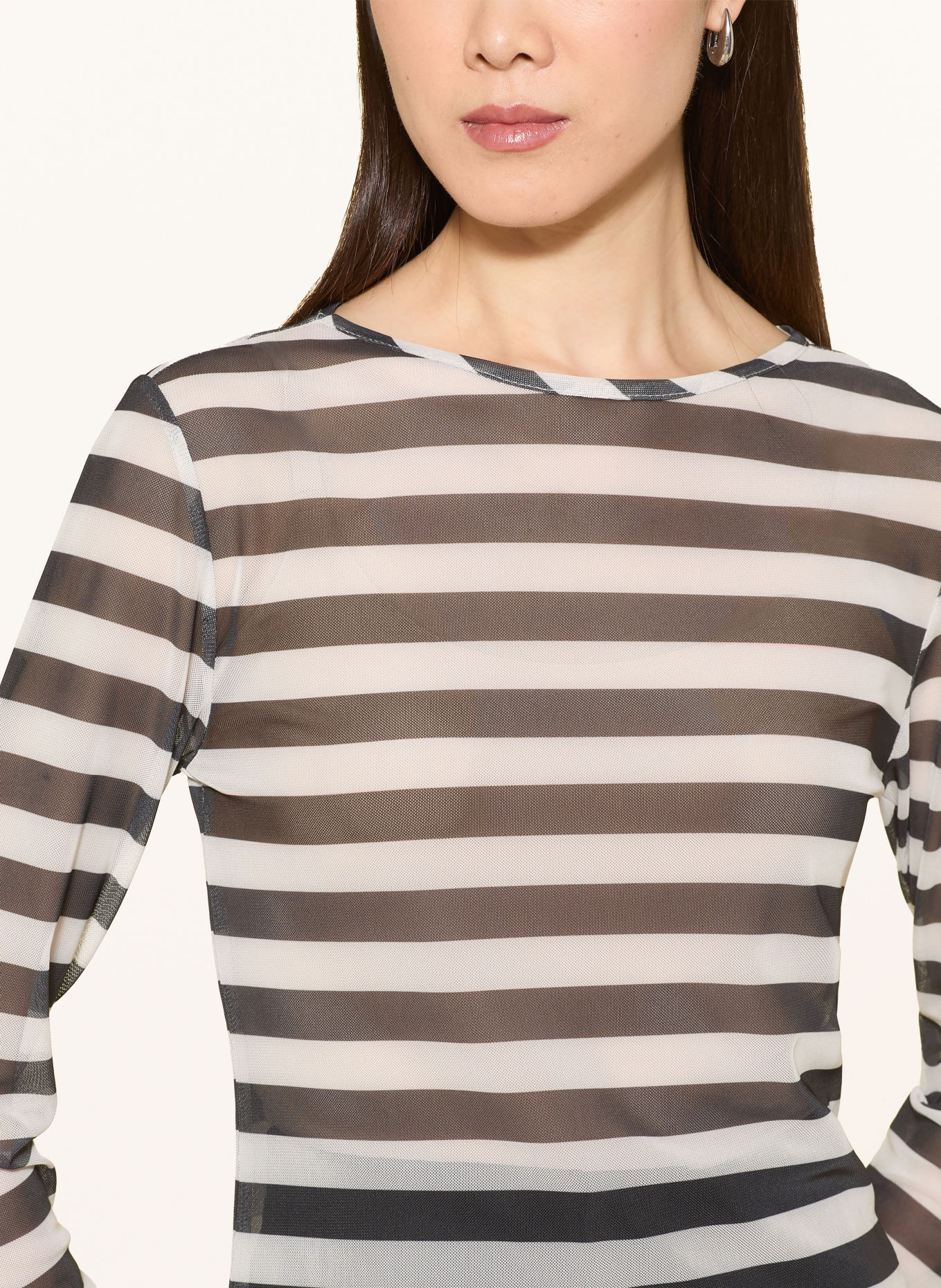 darling harbour Longsleeve aus Mesh: BLACK/OFFWHITE