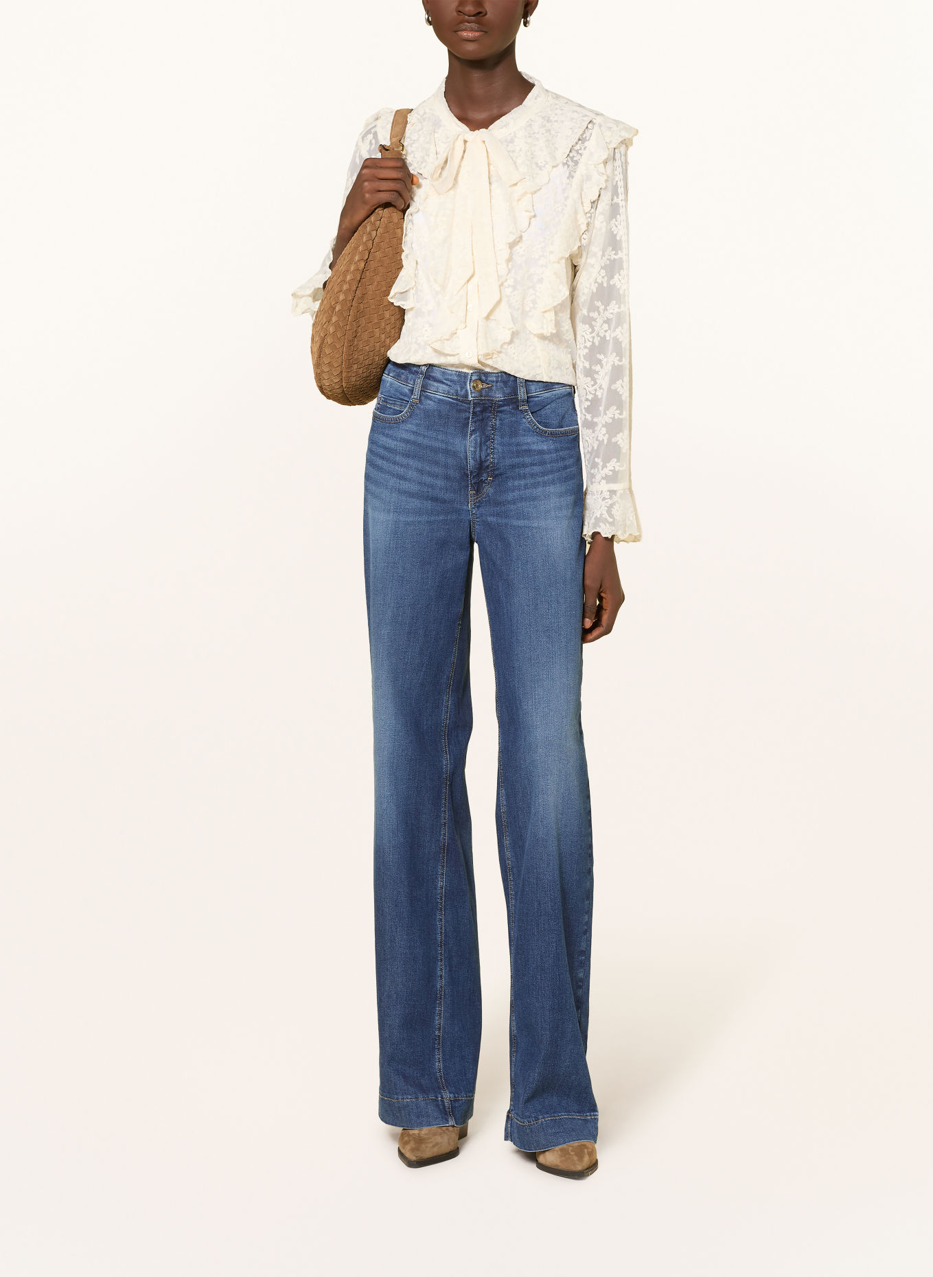 MAC WIDE Jeans with Studs: D636 used wash