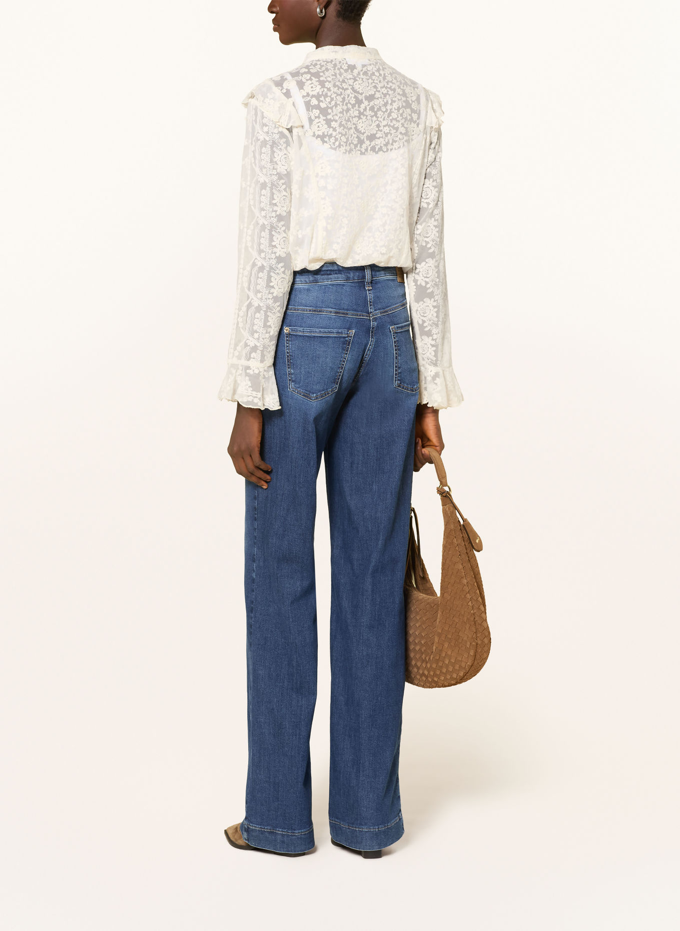MAC WIDE Jeans with Studs: D636 used wash