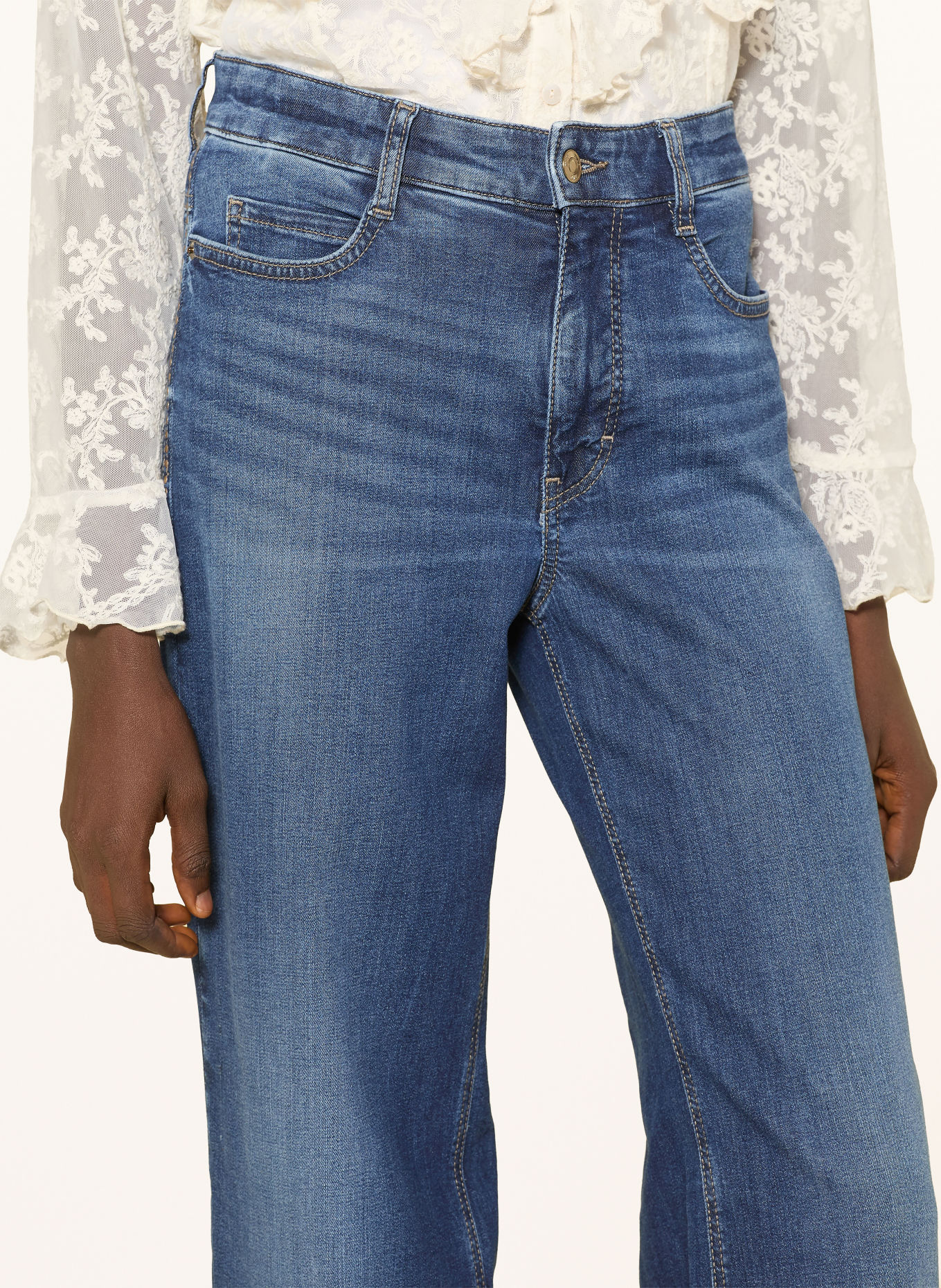 MAC WIDE Jeans with Studs: D636 used wash