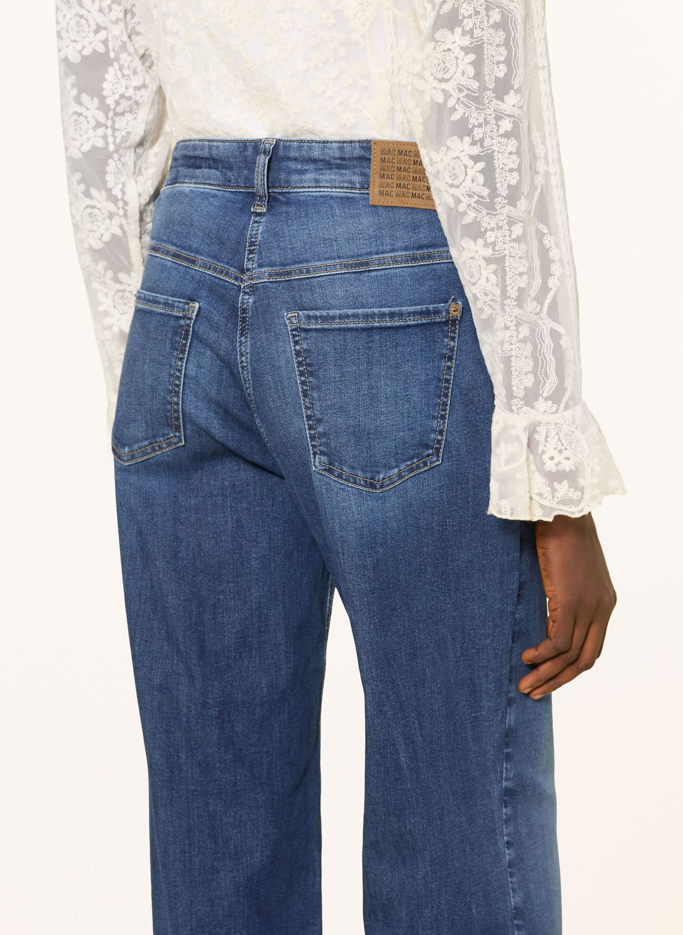 MAC WIDE Jeans with Studs: D636 used wash