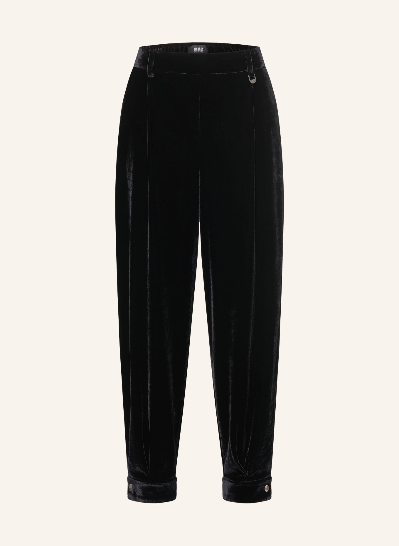 MAC BALLOON 7/8-length velvet trousers: BLACK