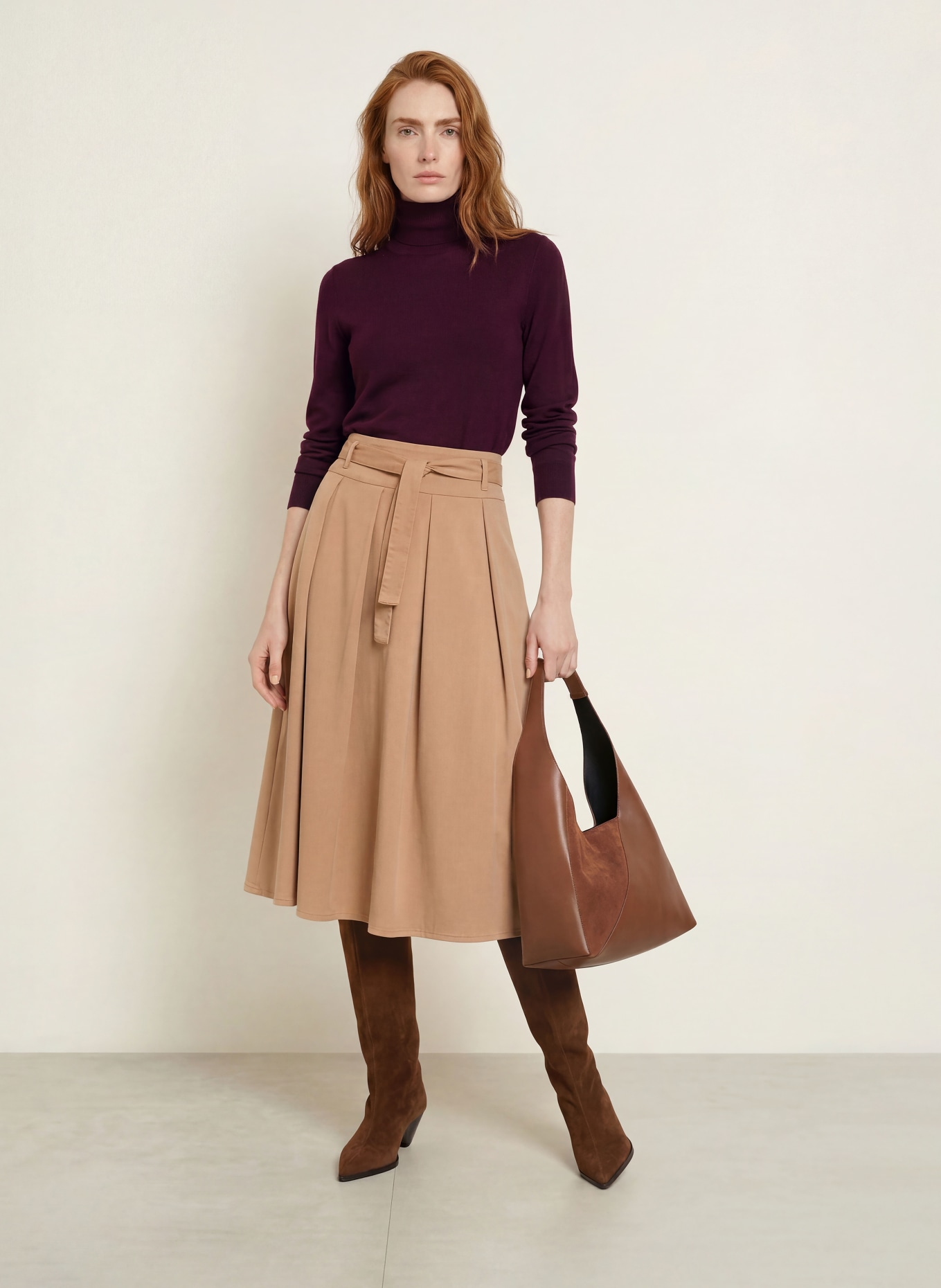 monari Pleated skirt: BEIGE