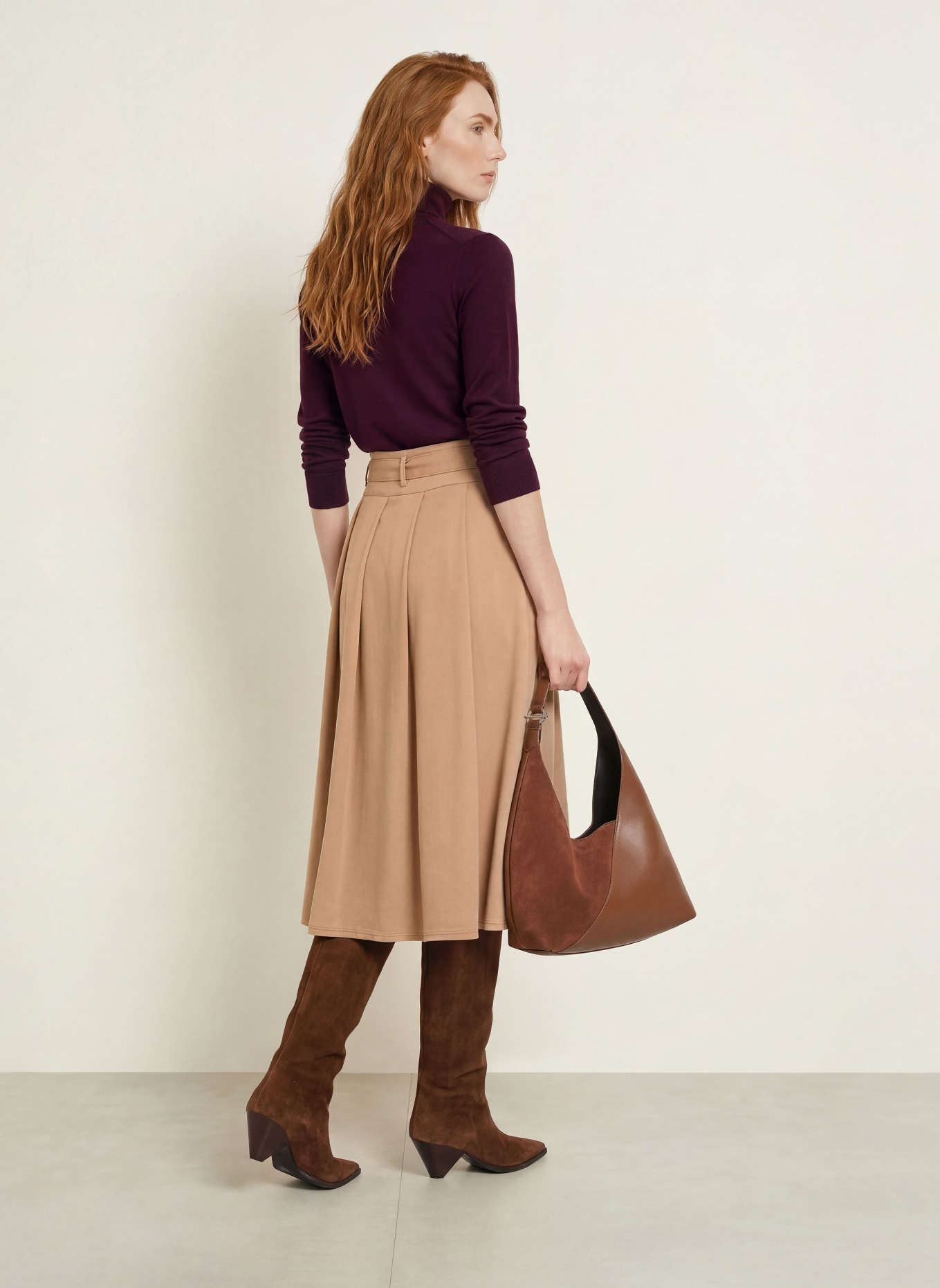 monari Pleated skirt: BEIGE