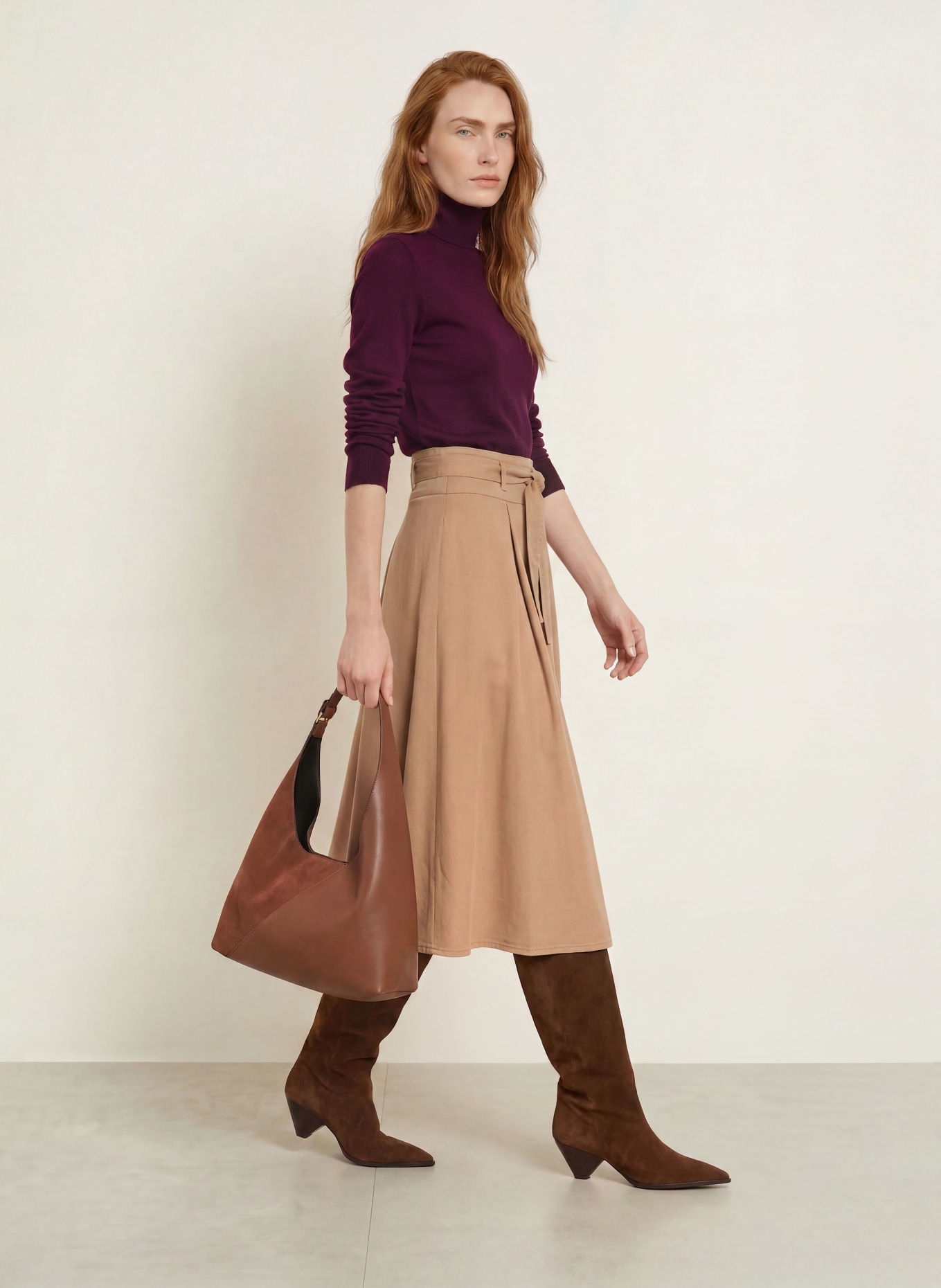 monari Pleated skirt: BEIGE