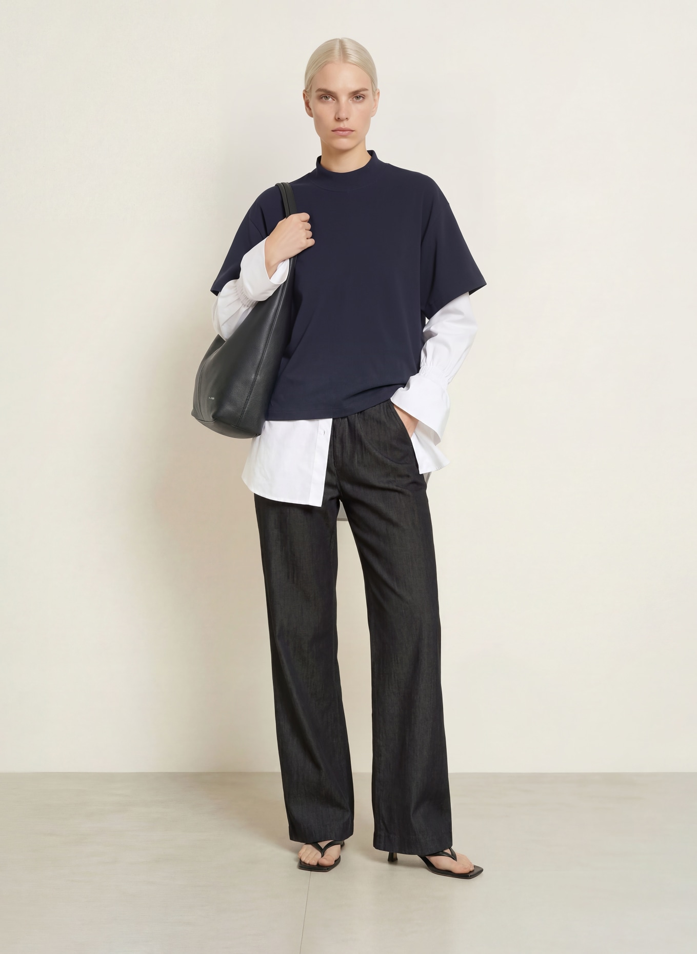monari Jeans med vid ben: 829 dark grey