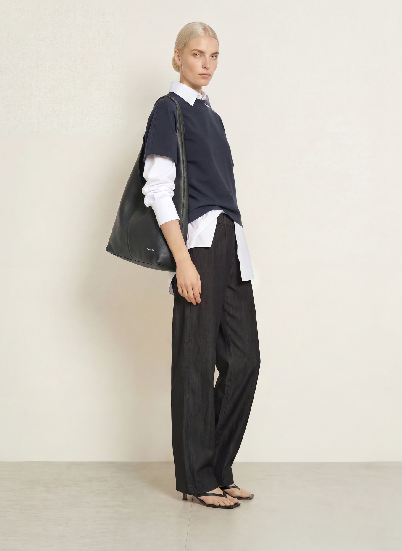 monari Jeans med vid ben: 829 dark grey