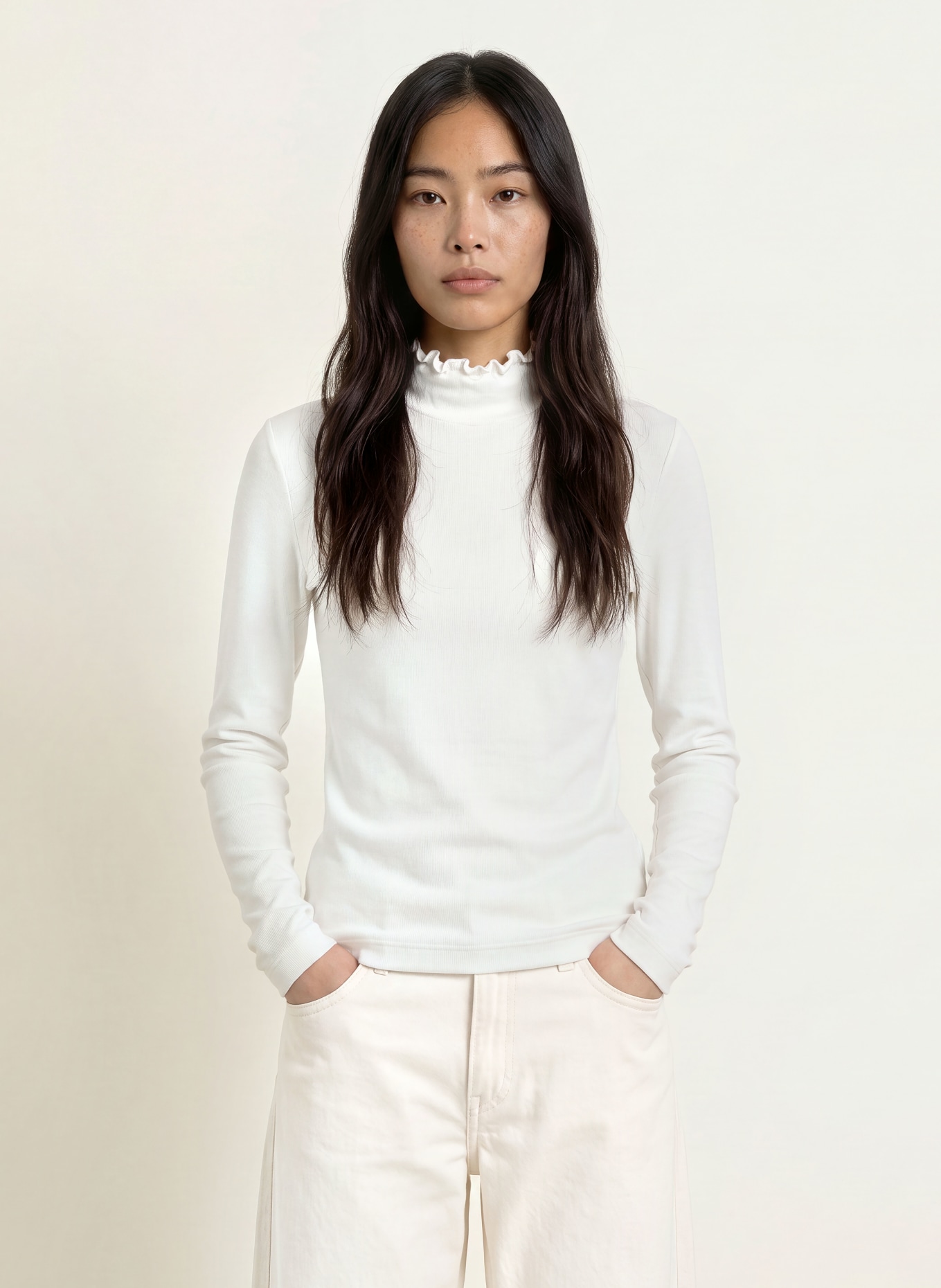 ZAÍDA Long-sleeve shirt: WHITE
