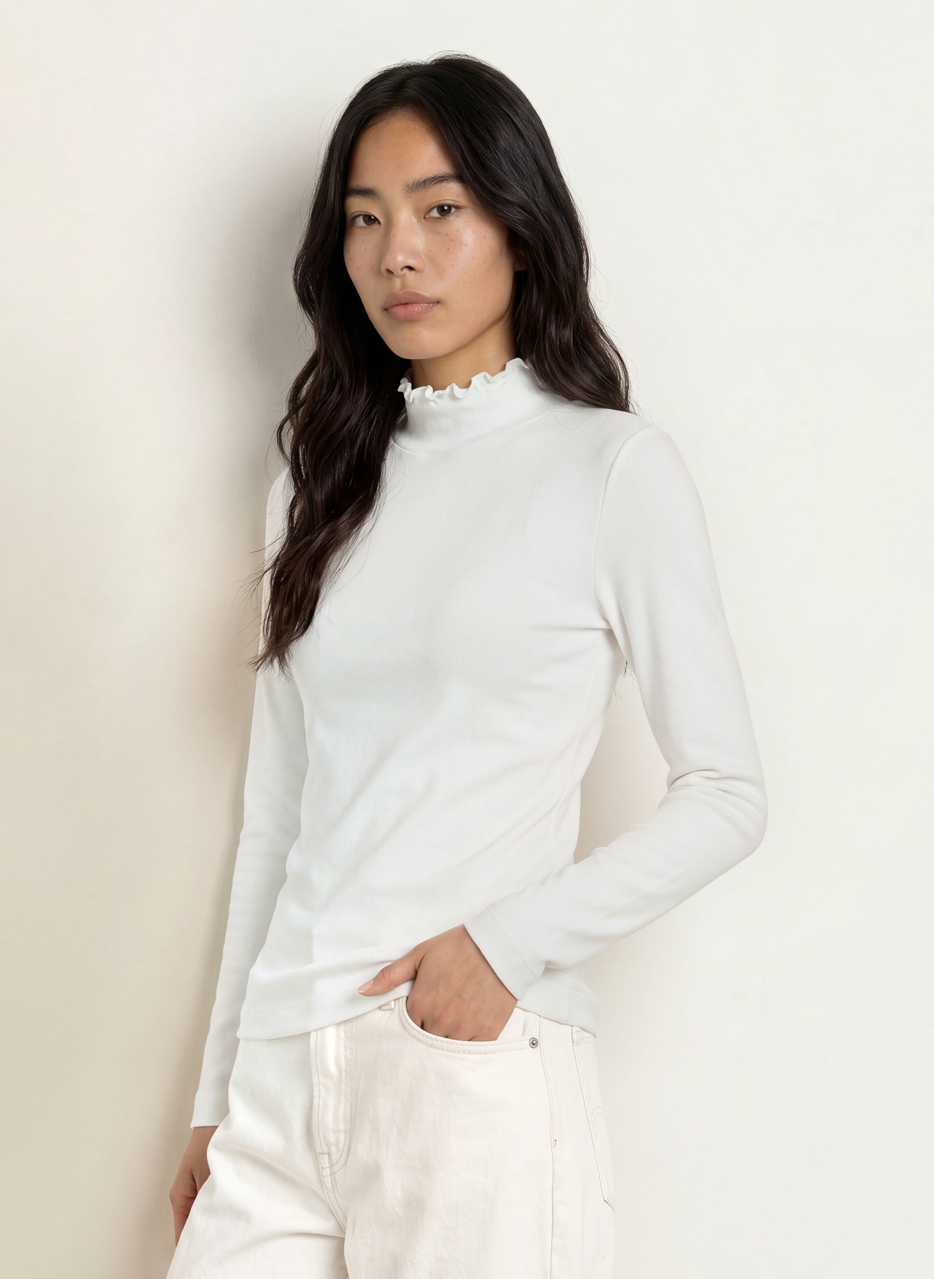 ZAÍDA Long-sleeve shirt: WHITE