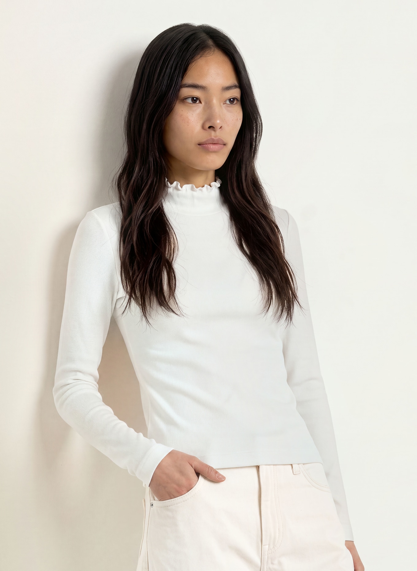 ZAÍDA Long-sleeve shirt: WHITE