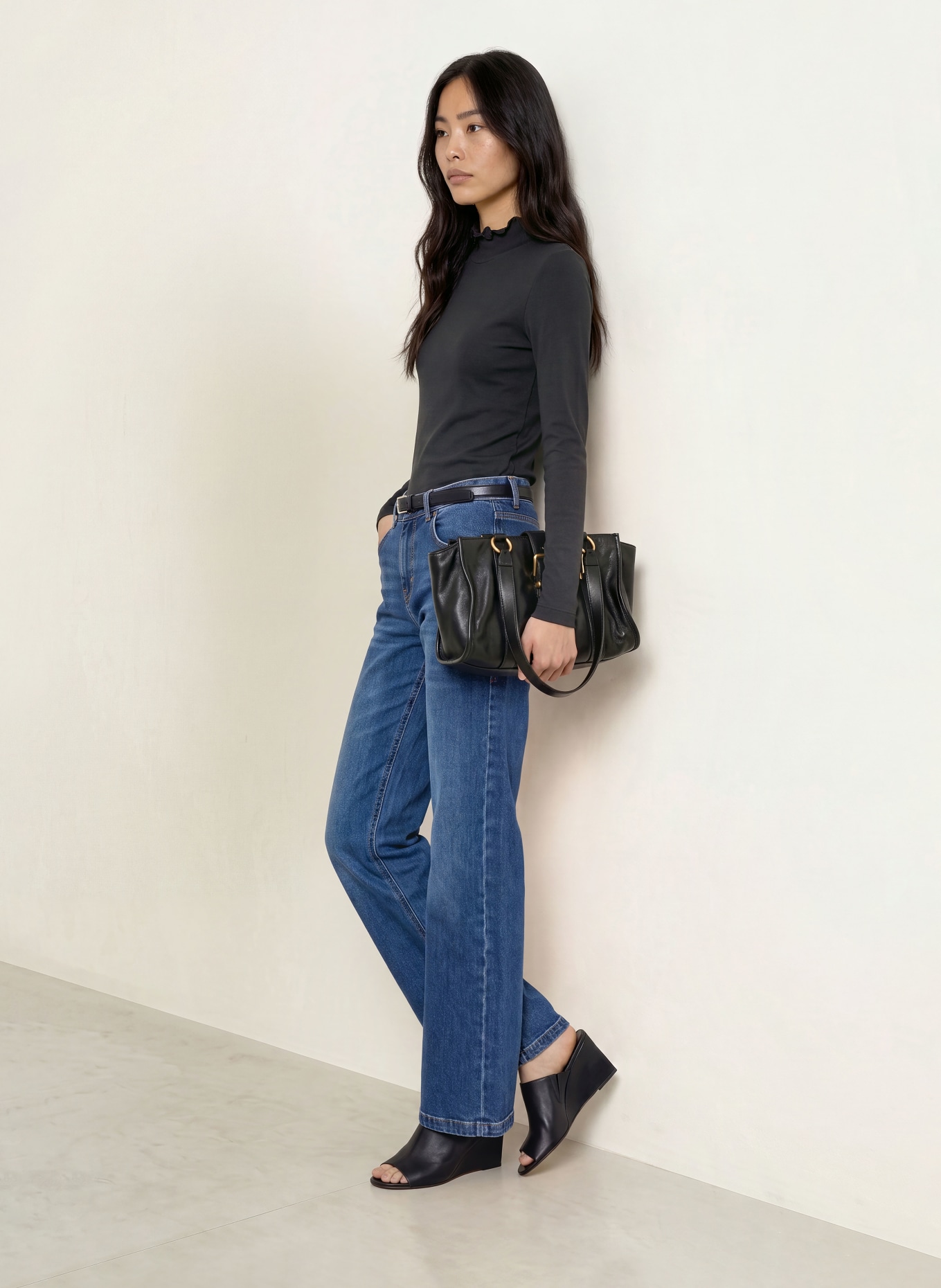 ZAÍDA Long-sleeve shirt: BLACK