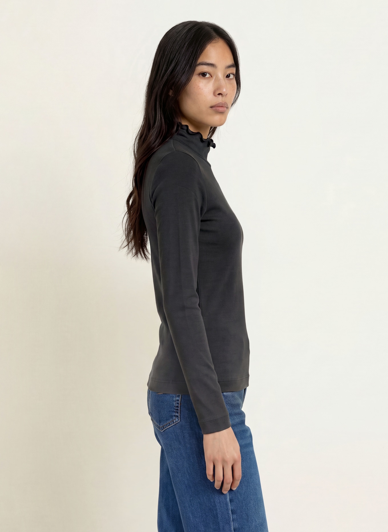 ZAÍDA Long-sleeve shirt: BLACK