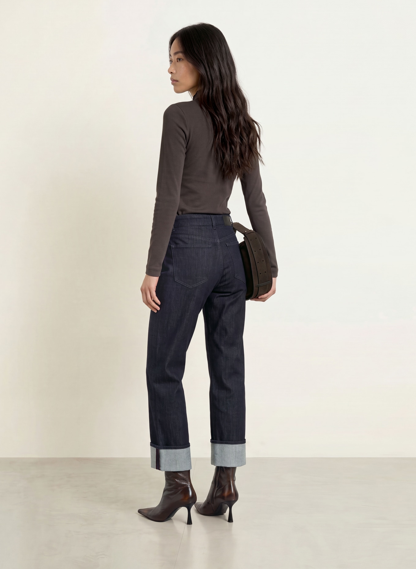 ZAÍDA Long-sleeve shirt: DARK BROWN