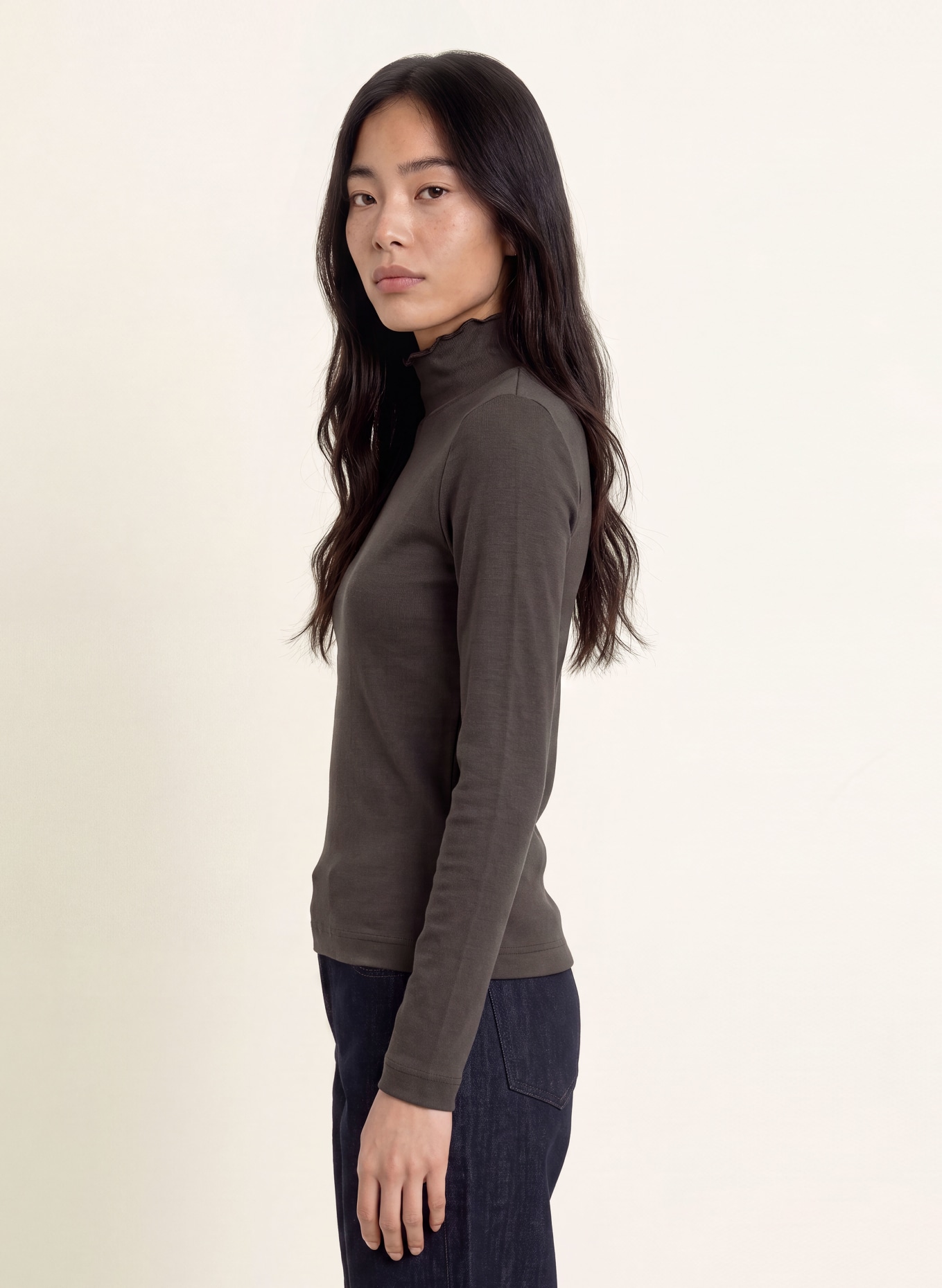 ZAÍDA Long-sleeve shirt: DARK BROWN
