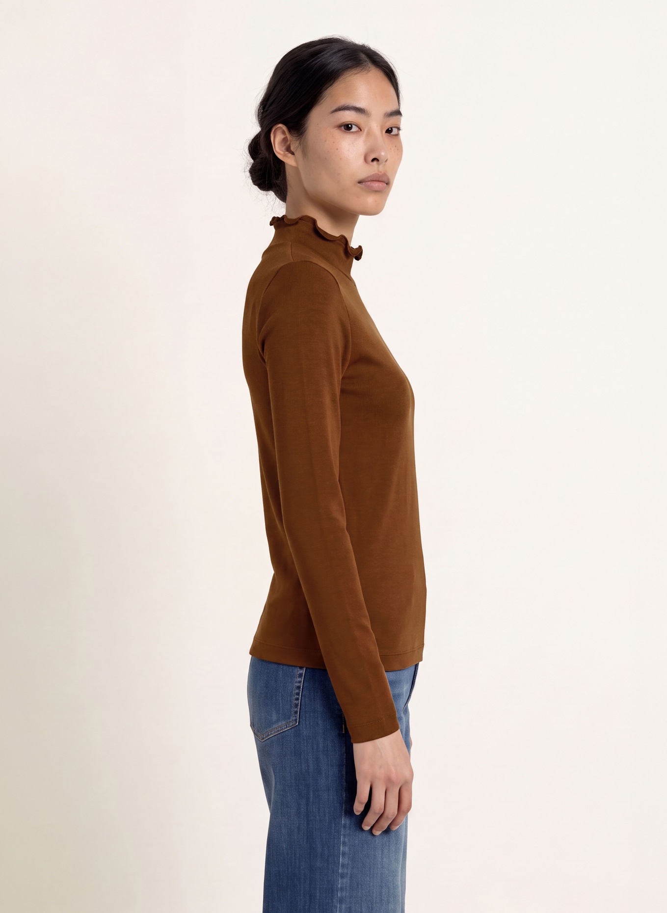 ZAÍDA Long-sleeve shirt: BROWN