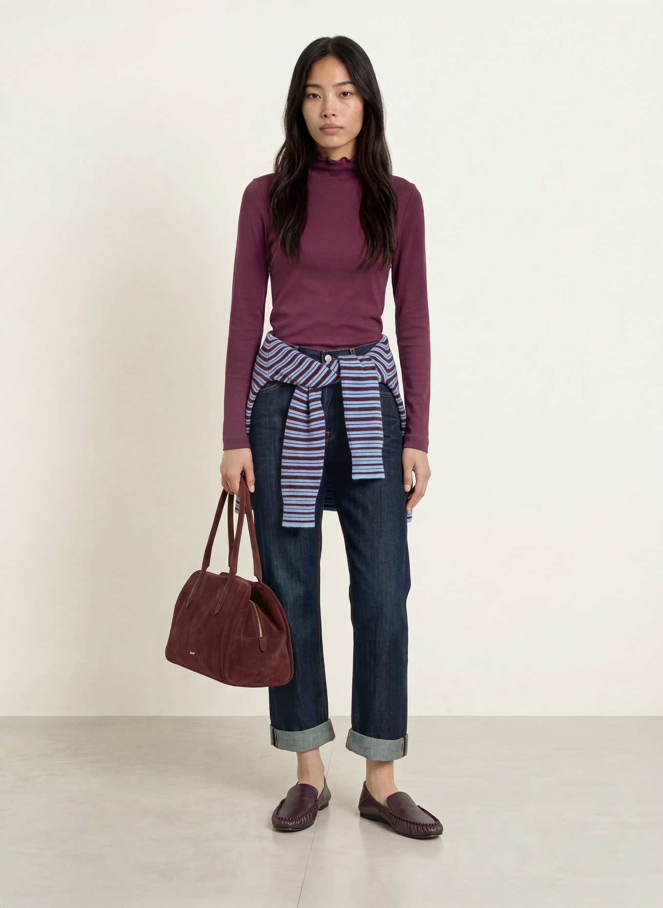 ZAÍDA Long-sleeve shirt: DARK PURPLE