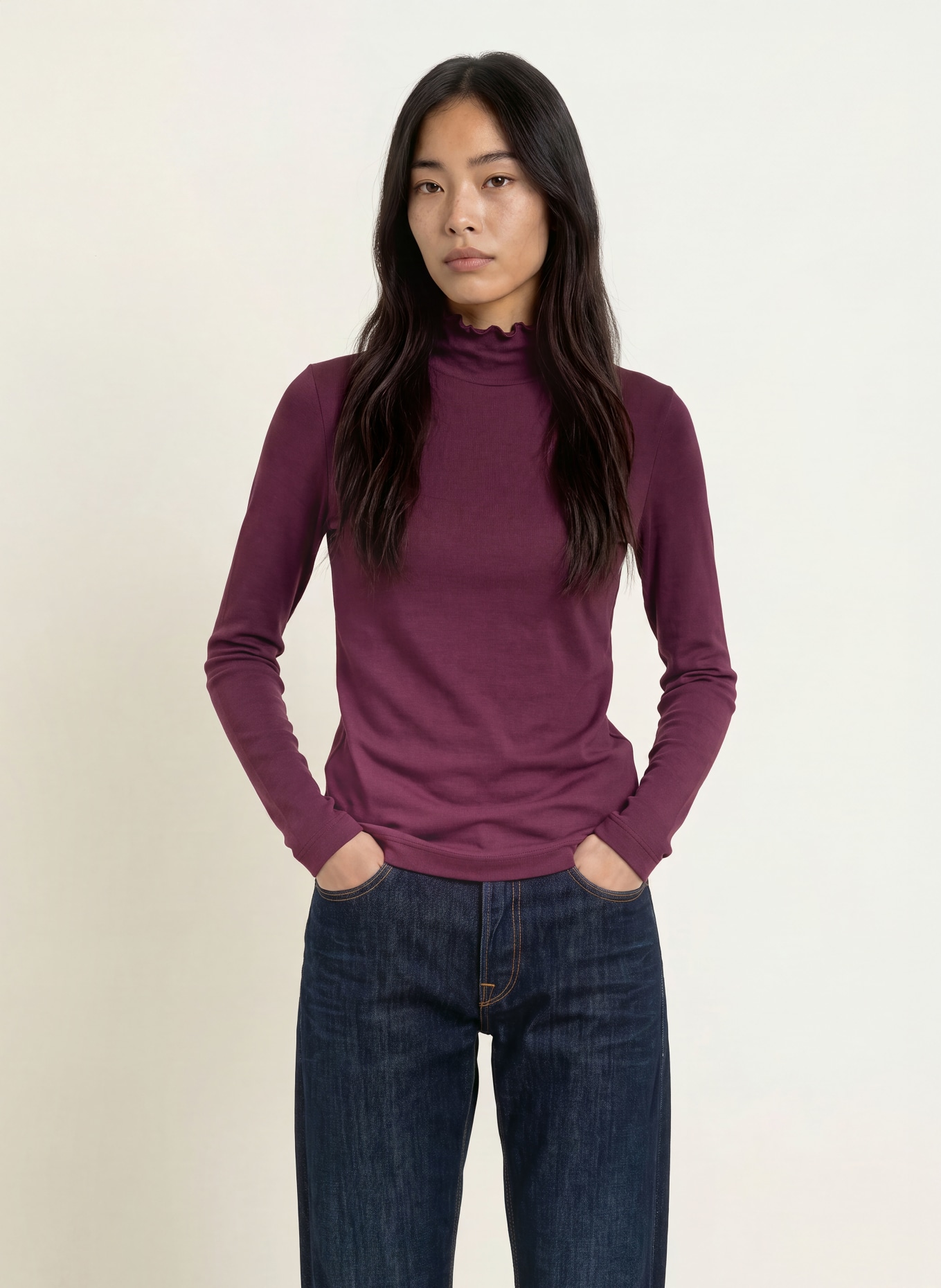 ZAÍDA Long-sleeve shirt: DARK PURPLE