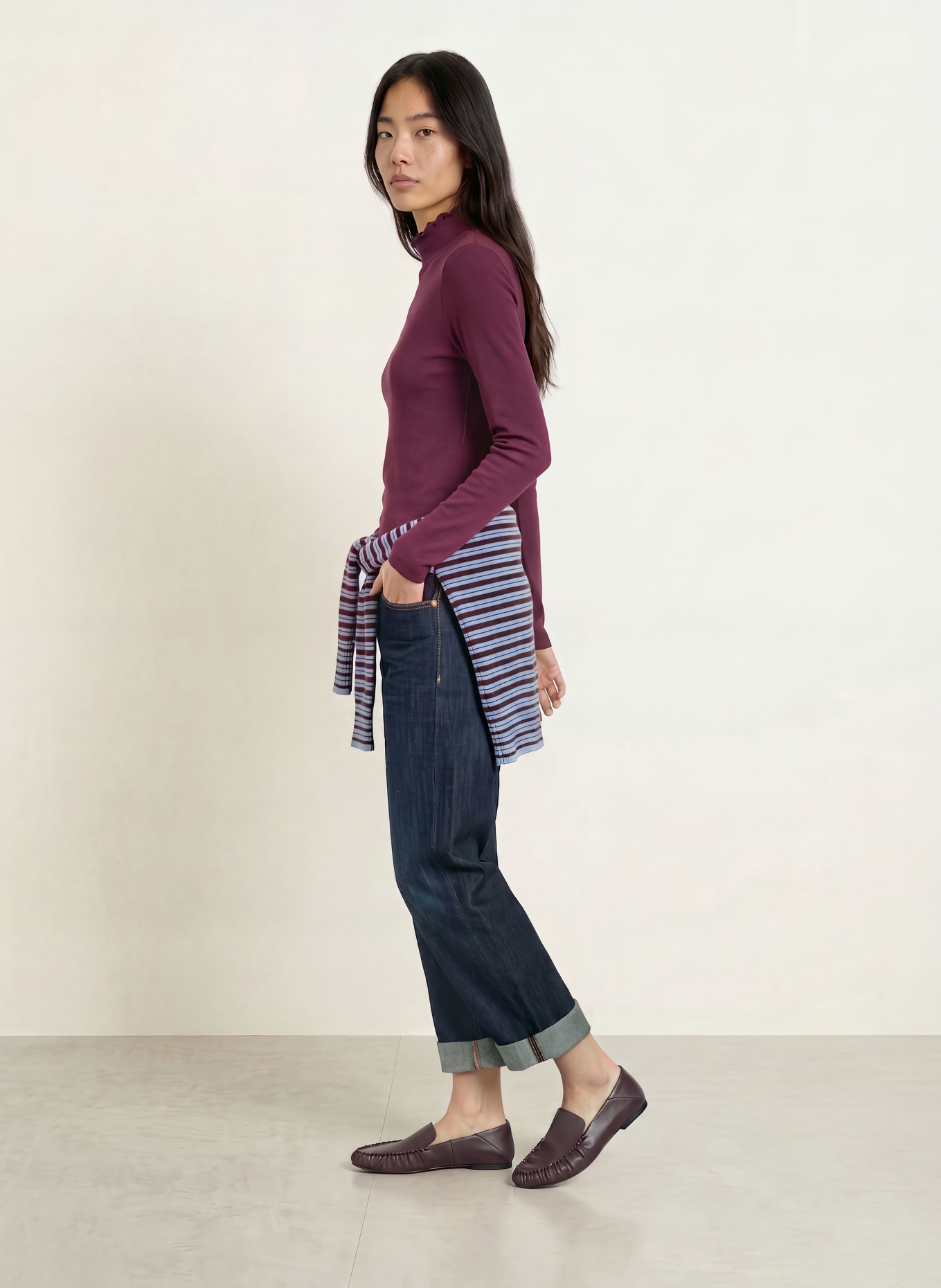 ZAÍDA Long-sleeve shirt: DARK PURPLE