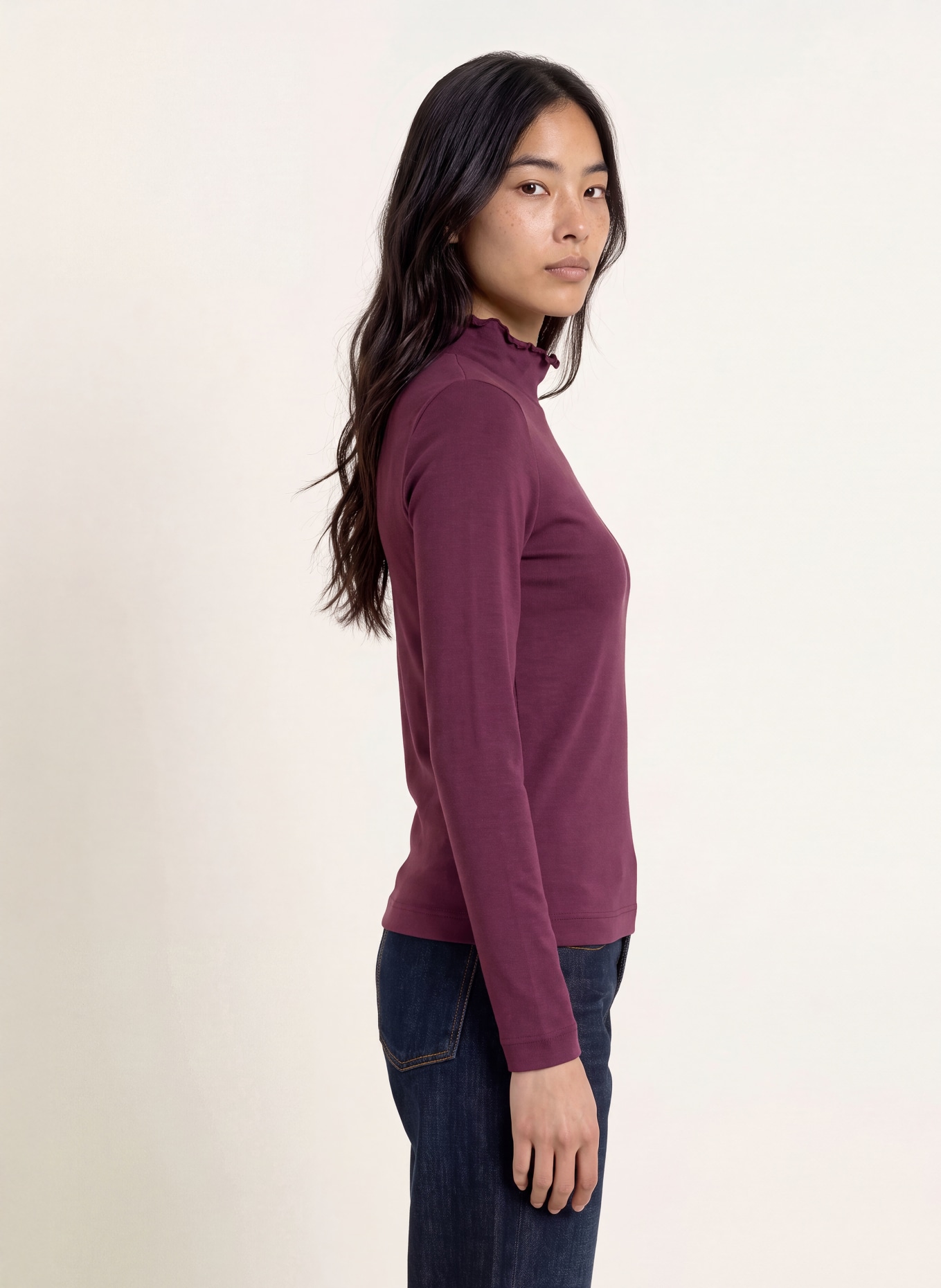 ZAÍDA Long-sleeve shirt: DARK PURPLE