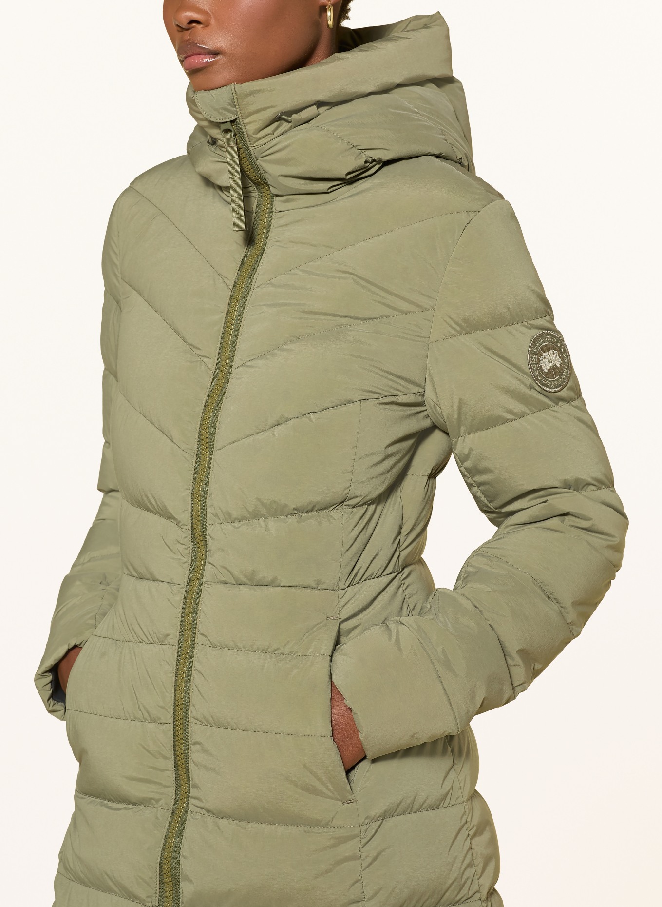 CANADA GOOSE CLAIR Down Coat: LIGHT GREEN