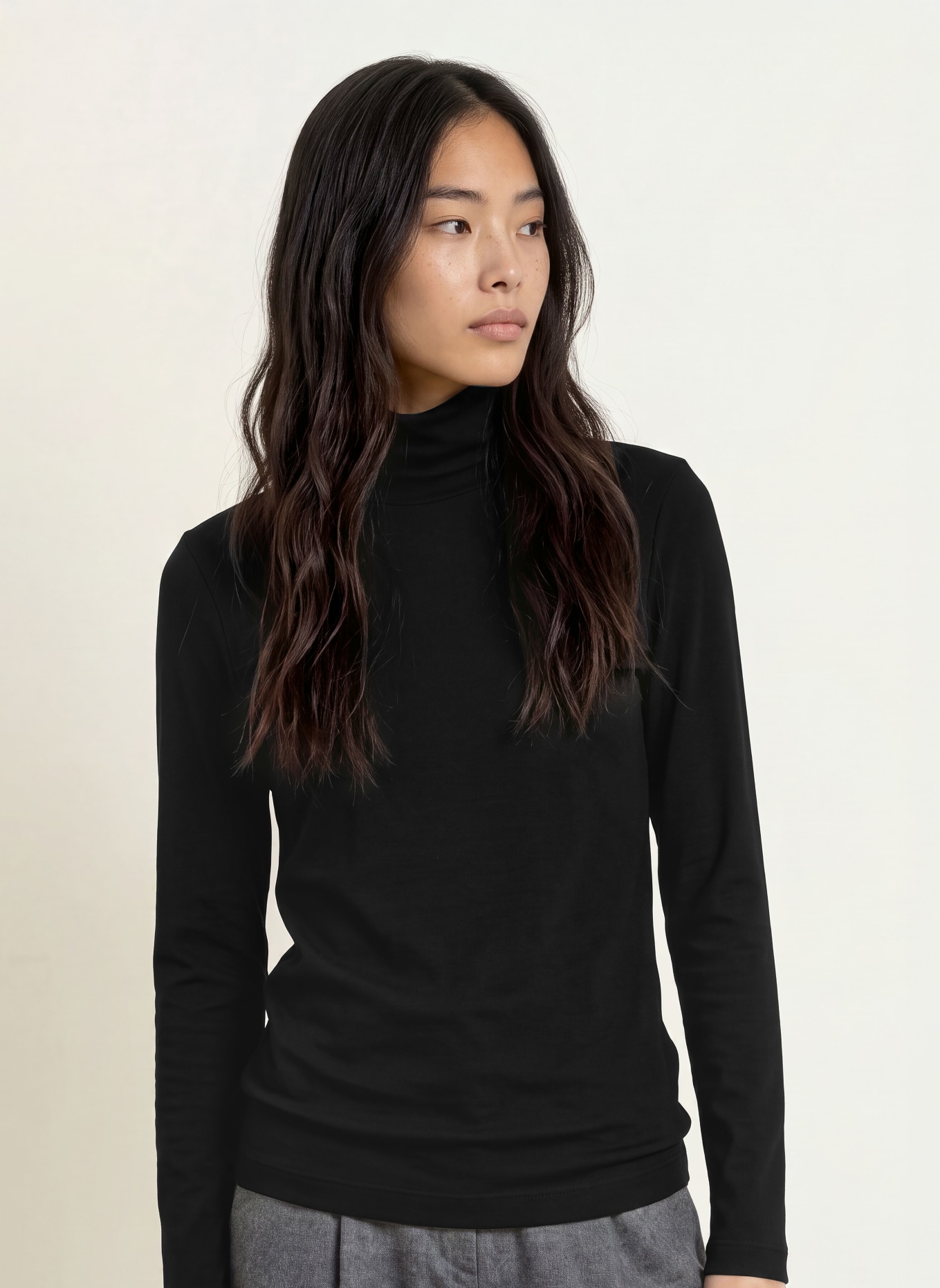 ZAÍDA Colshirt: ZWART