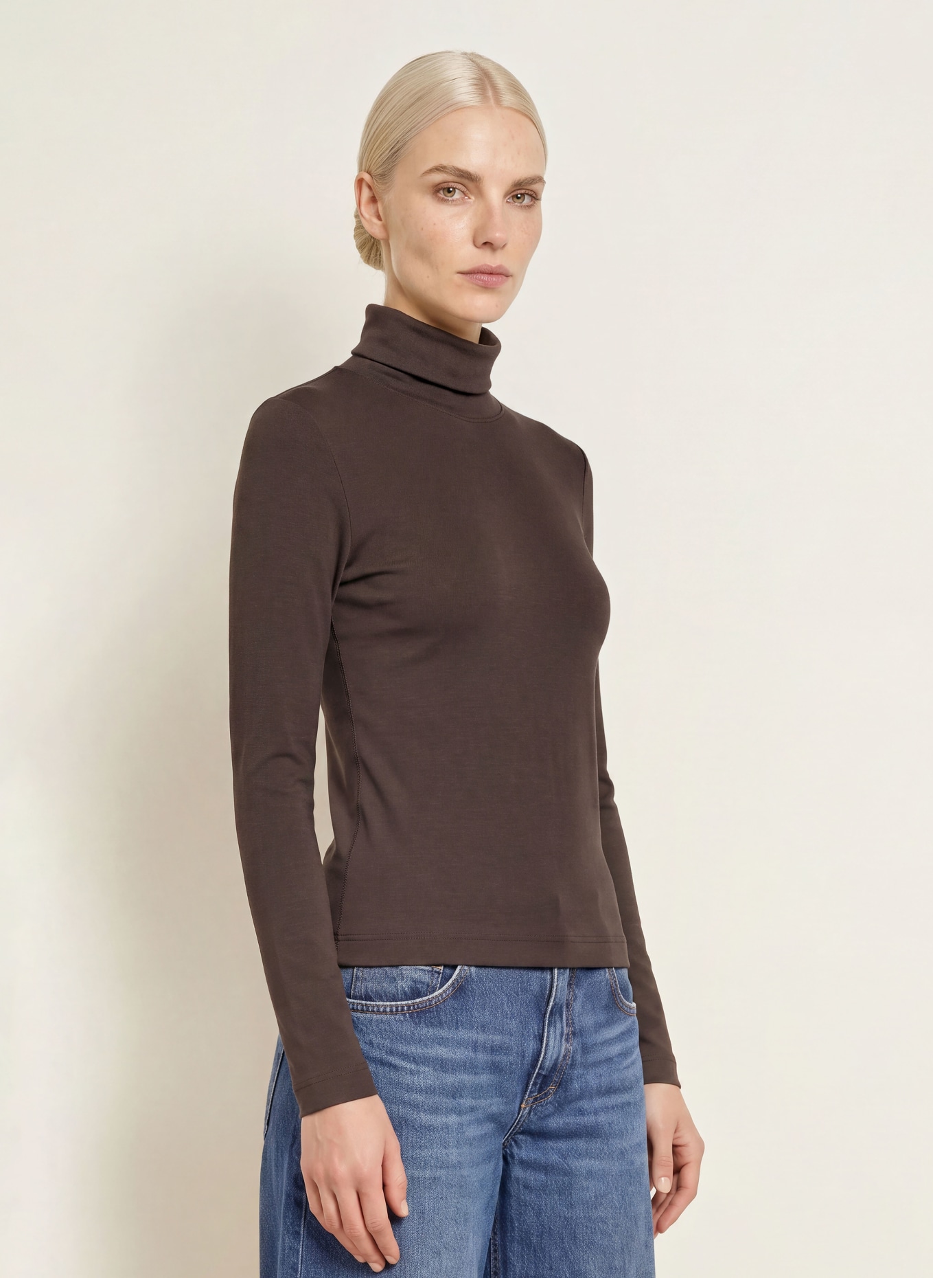 ZAÍDA Colshirt: MARRON FONCÉ