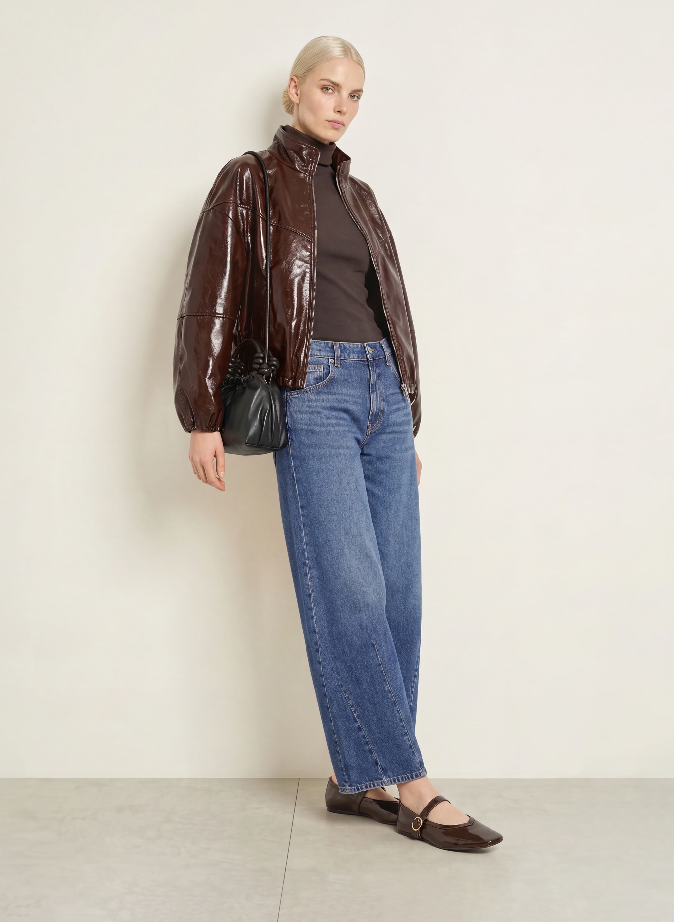 ZAÍDA Colshirt: MARRON FONCÉ
