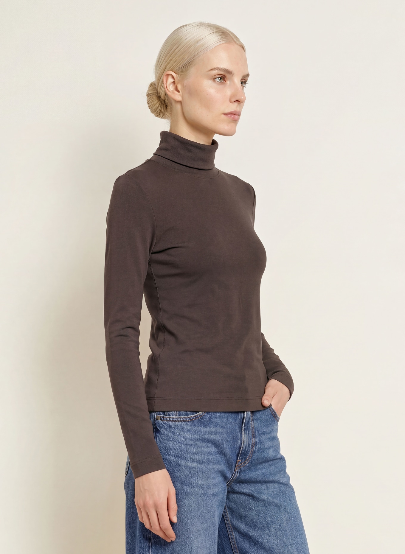 ZAÍDA Colshirt: MARRON FONCÉ