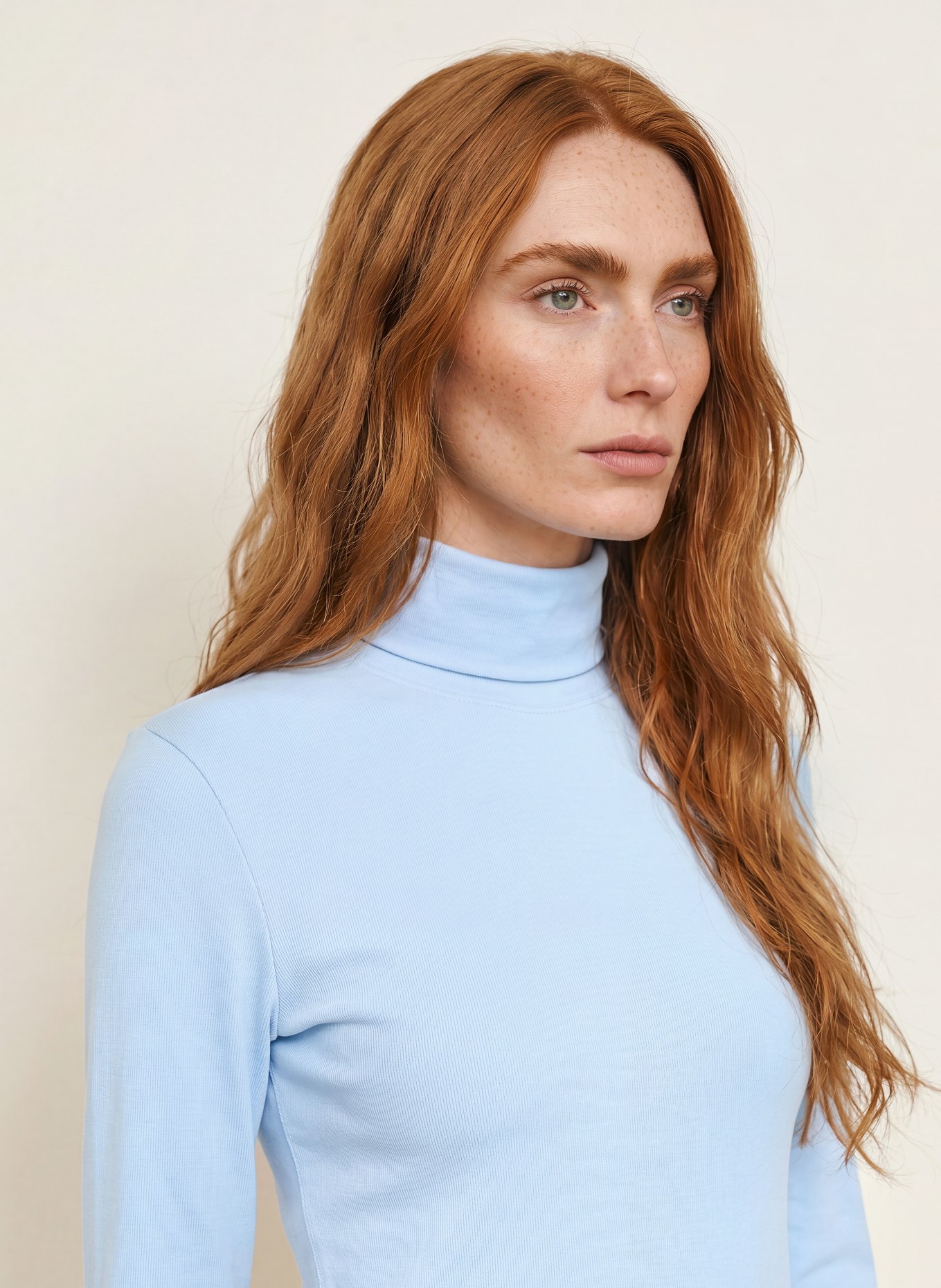ZAÍDA Colshirt: LICHTBLAUW