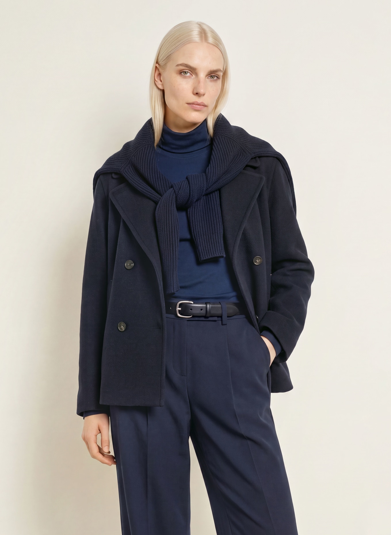 ZAÍDA Colshirt: DONKERBLAUW