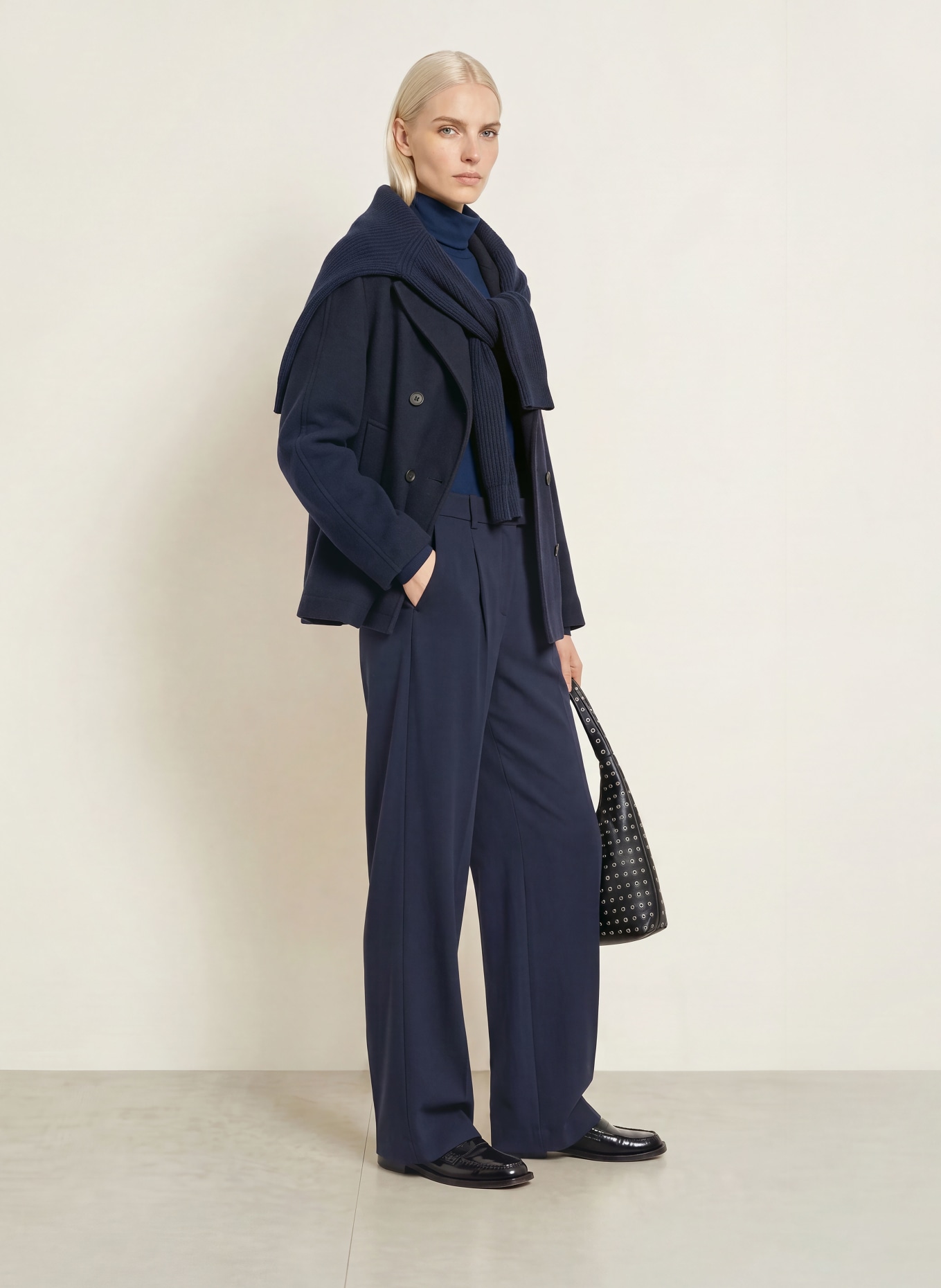ZAÍDA Colshirt: DONKERBLAUW
