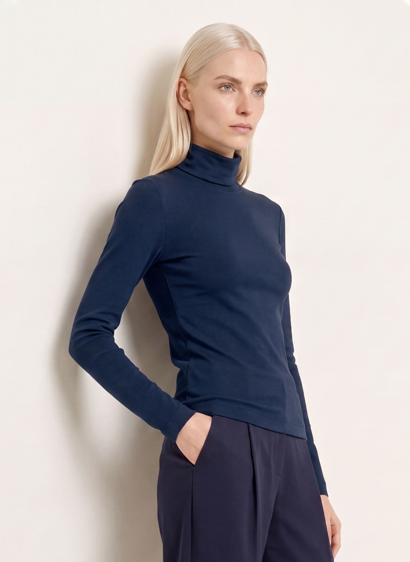 ZAÍDA Colshirt: DONKERBLAUW