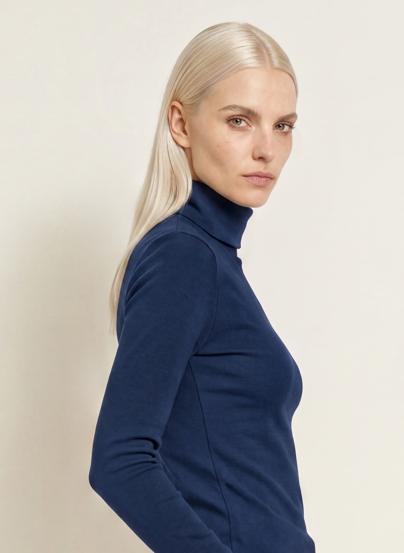 ZAÍDA Colshirt: DONKERBLAUW