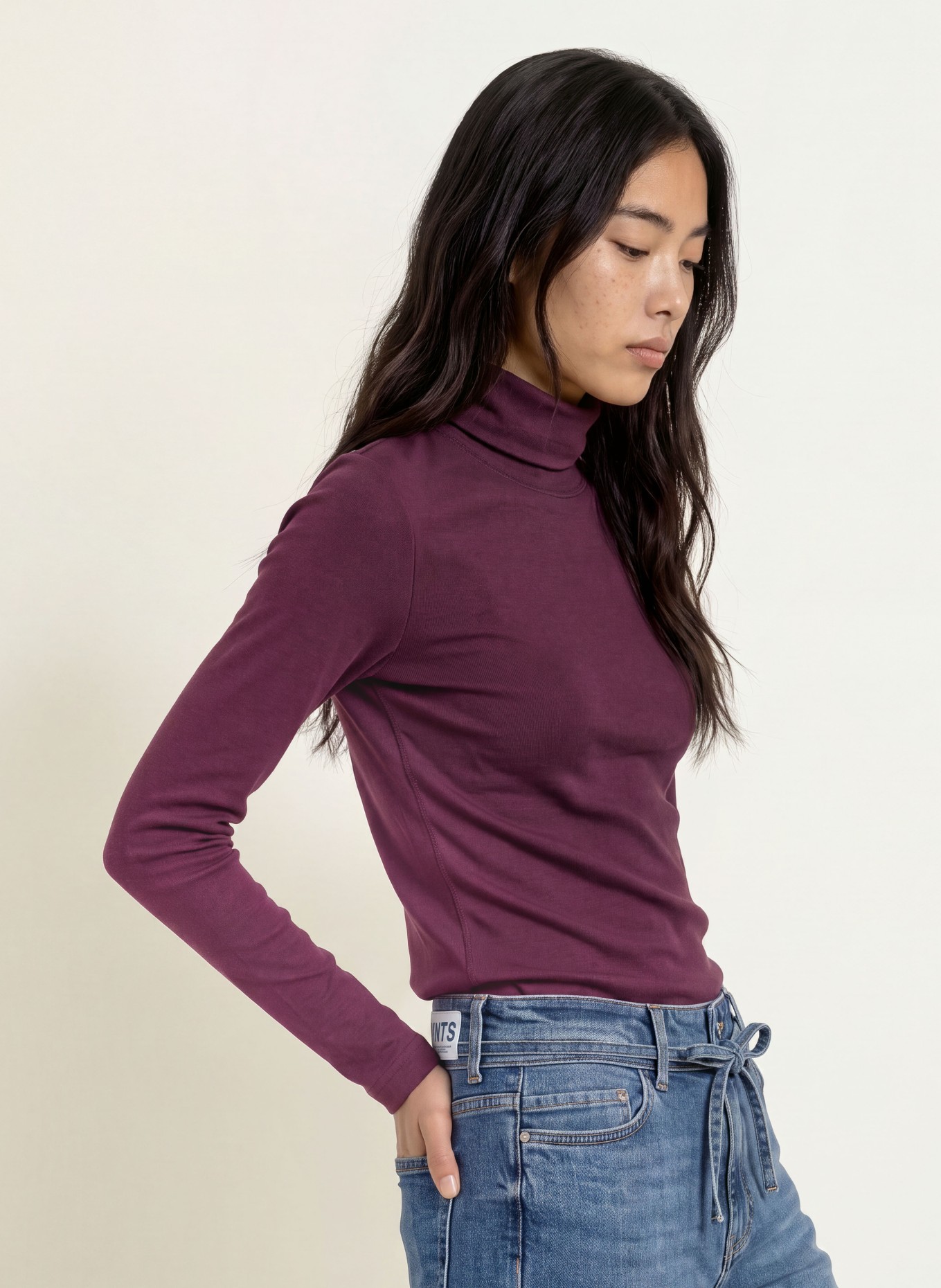 ZAÍDA Colshirt: DONKERPAARS