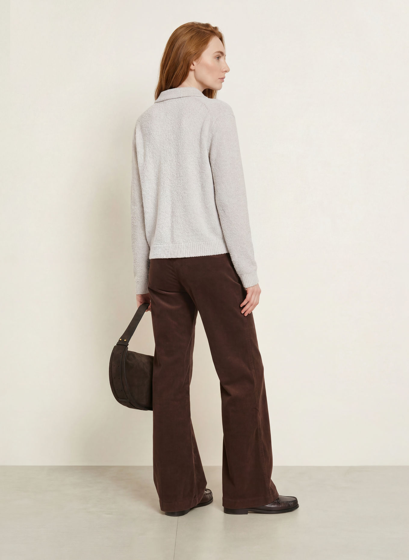 Marc O'Polo Gebreid poloshirt: CRÈME
