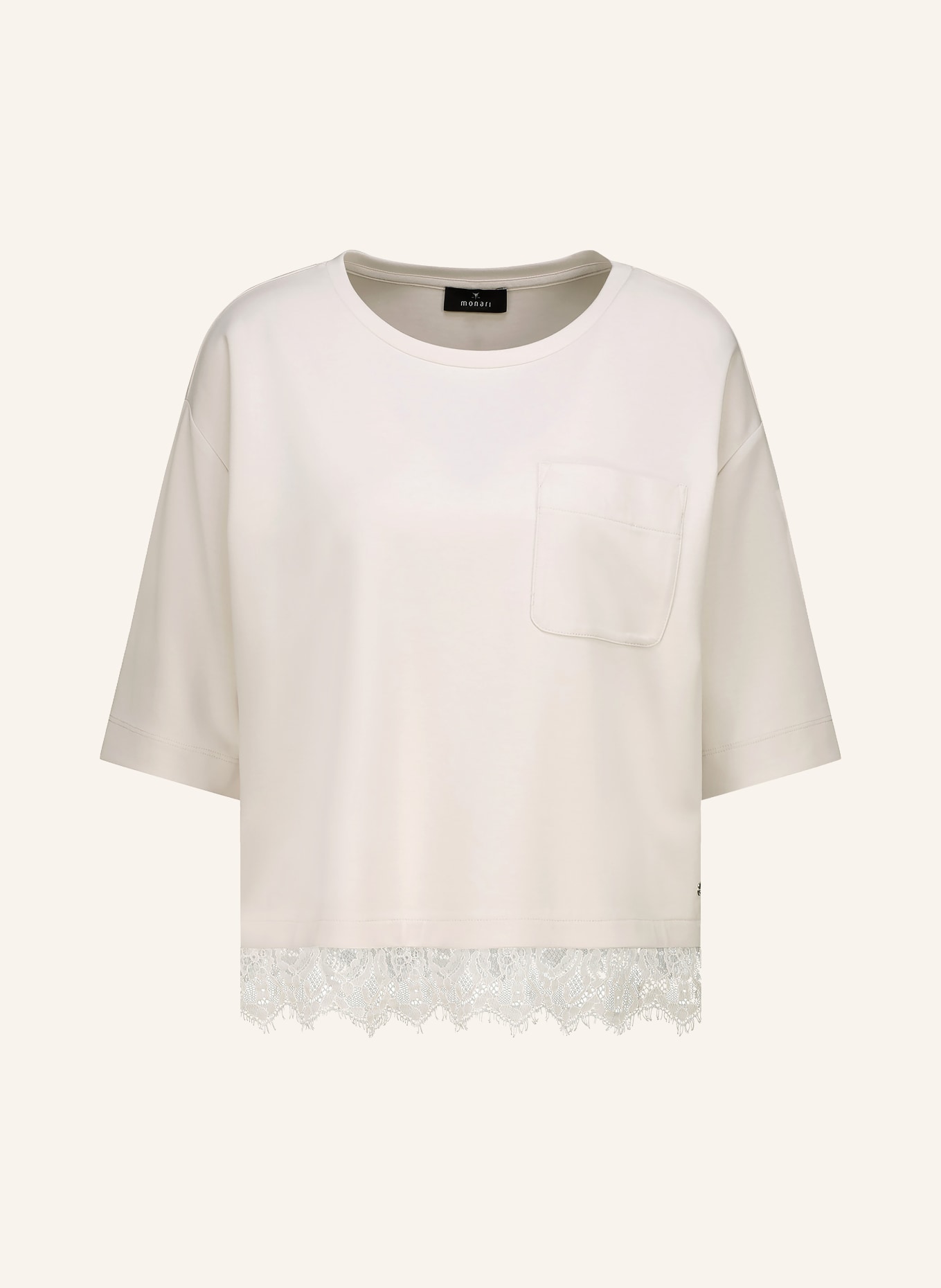 monari T-Shirt mit Spitze: CREME