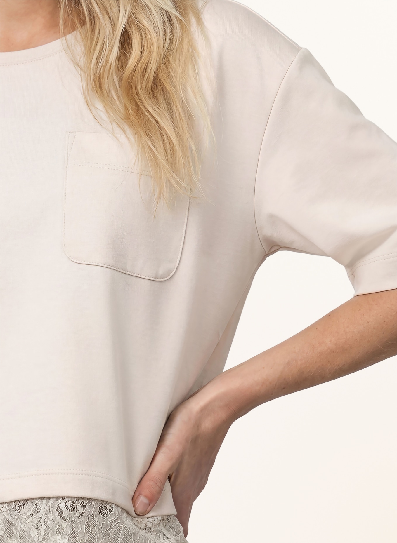 monari T-Shirt mit Spitze: CREME
