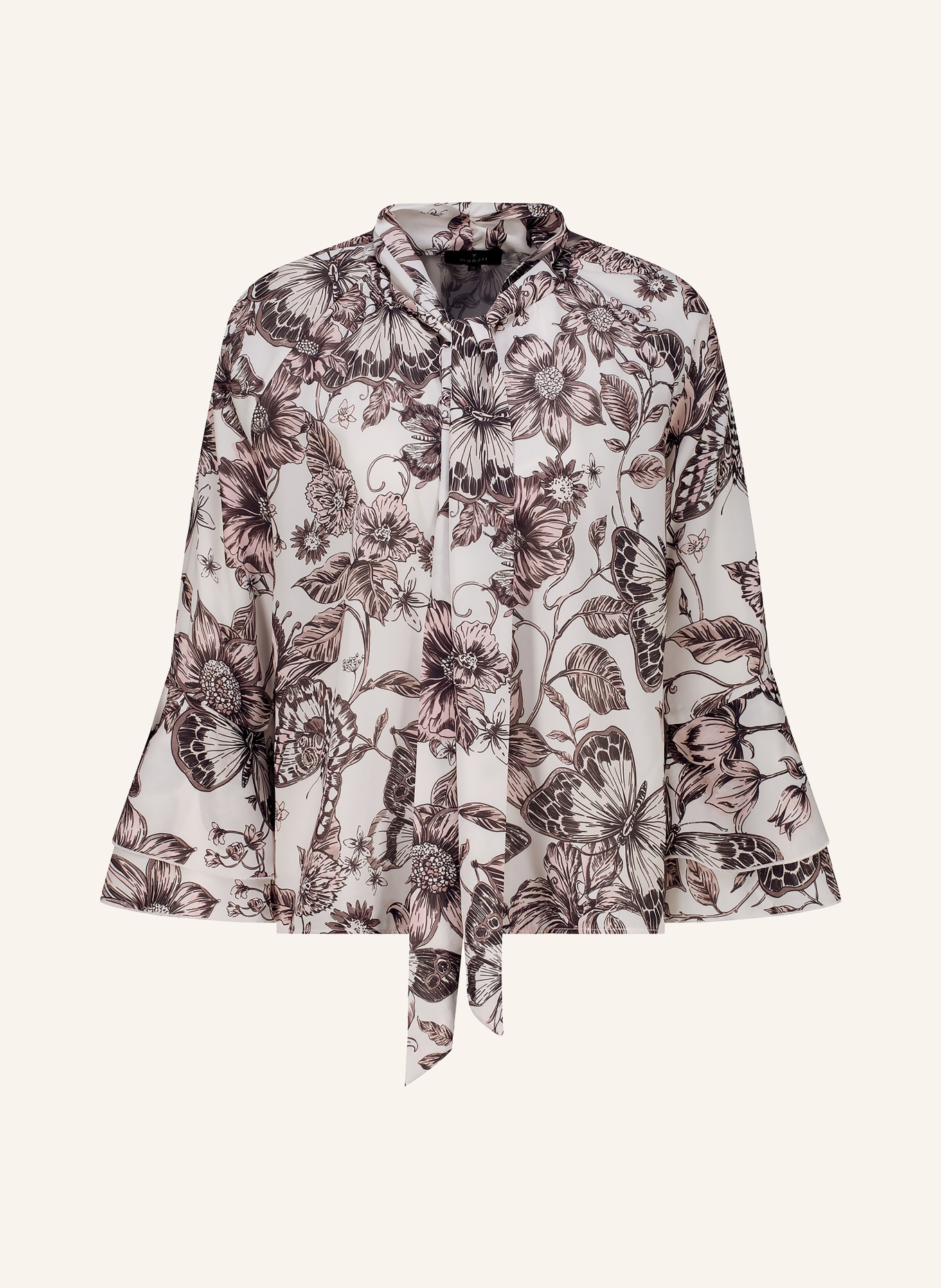 monari Schluppenbluse mit Volants: CREME / HELLROSA / TAUPE