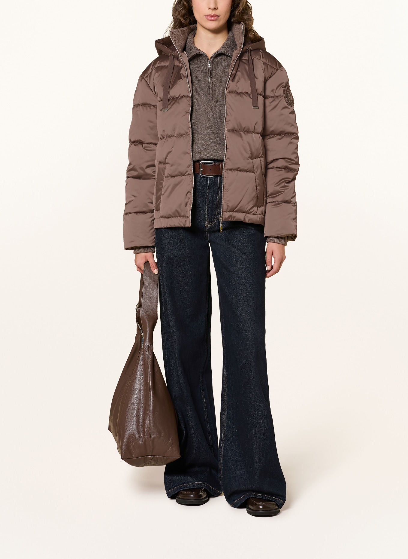 monari Steppjacke mit Schmucksteinen: TAUPE