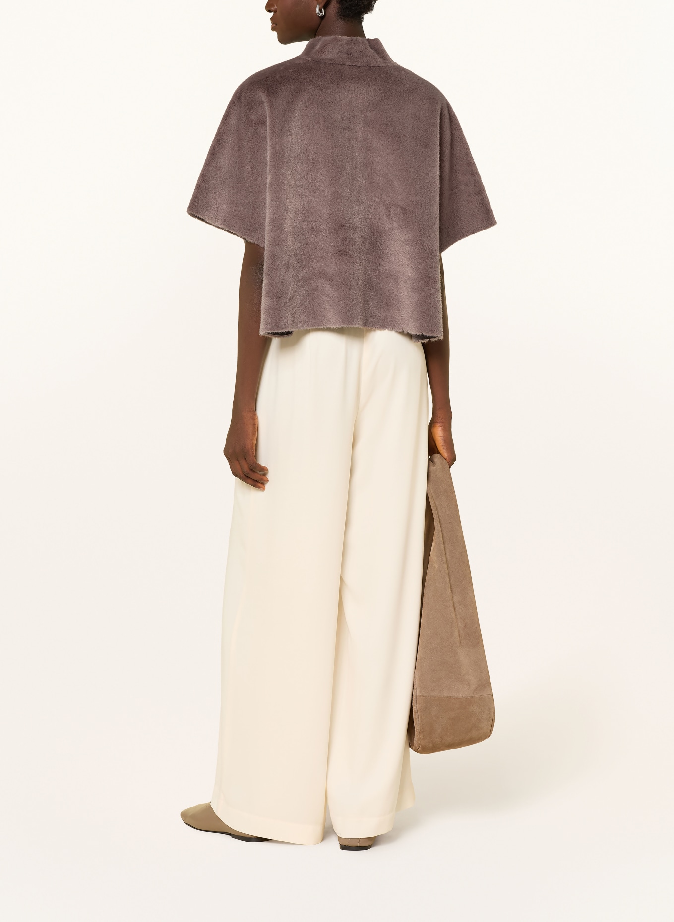monari Kunstfell-Cape: TAUPE