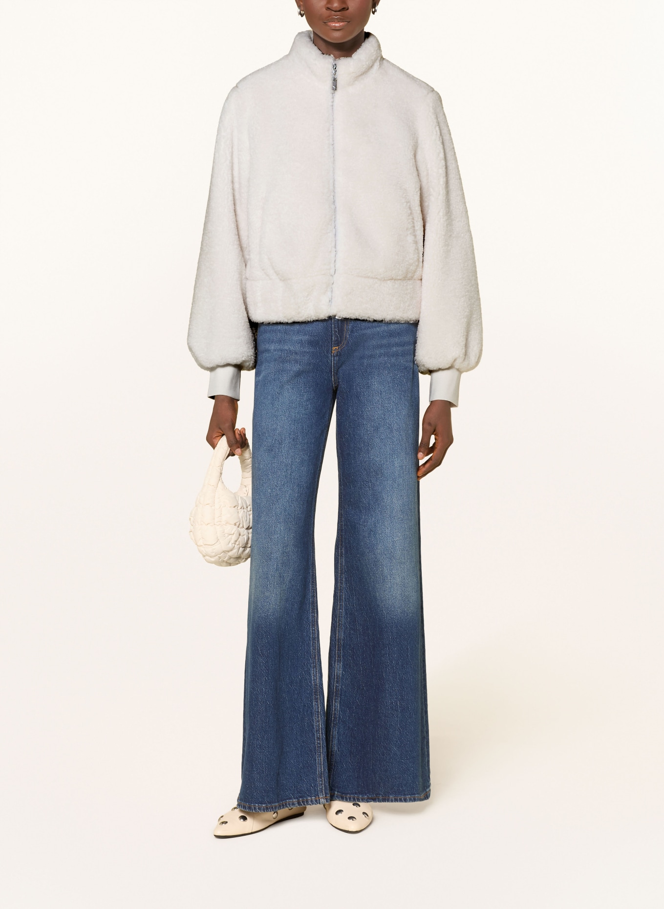 monari Teddyfell-Blouson: WEISS