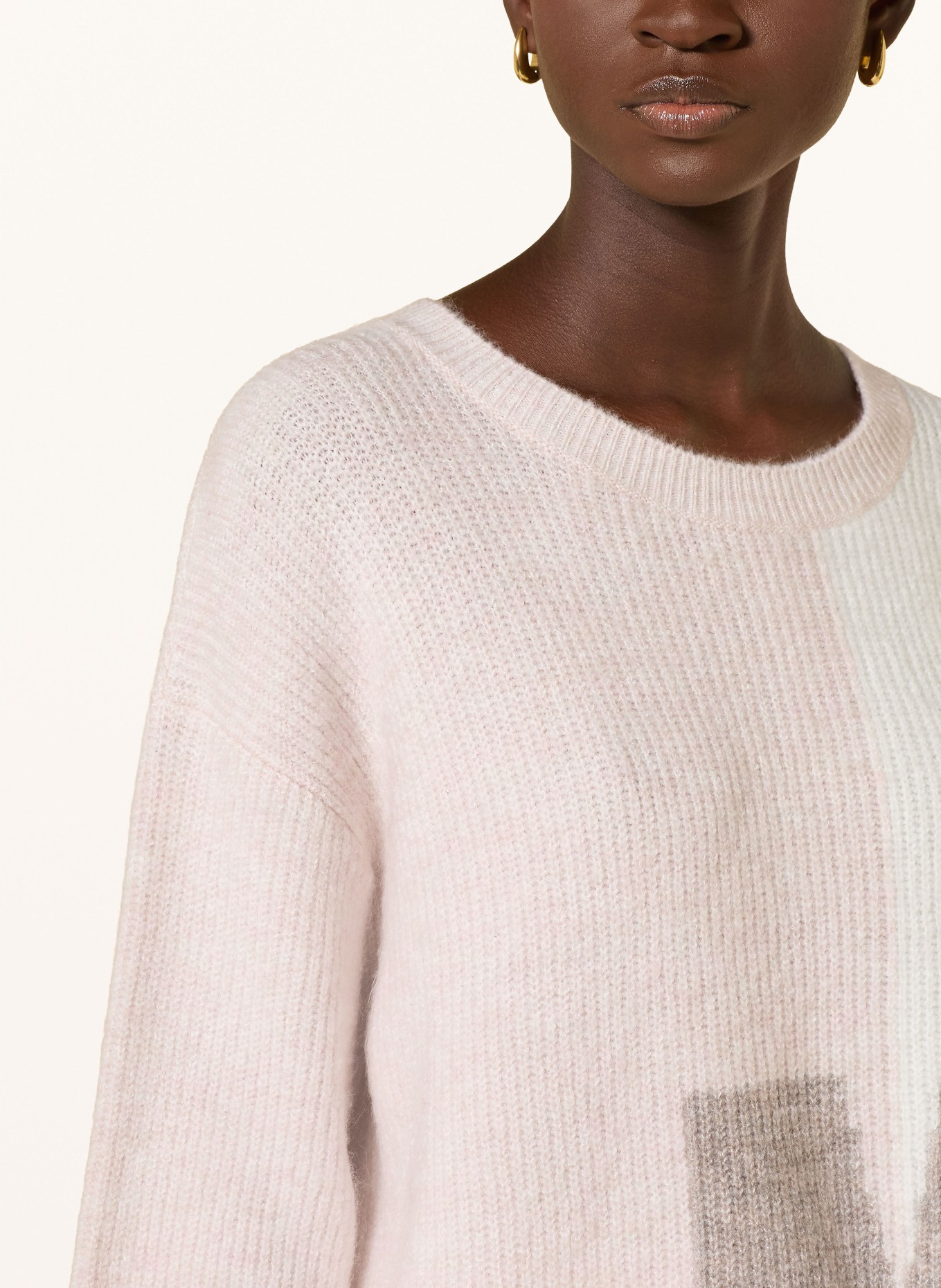 monari Pullover mit 3/4-Arm: HELLROSA / TAUPE / WEISS