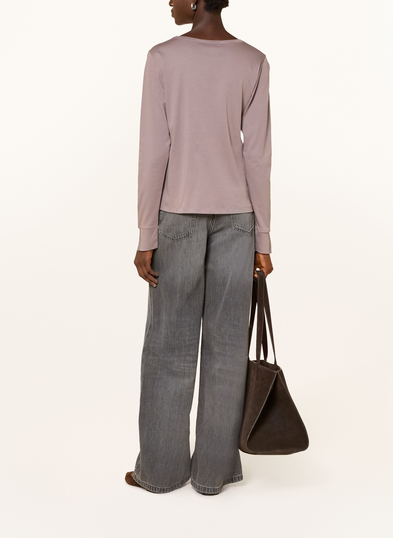 monari Longsleeve met sierstenen: TAUPE