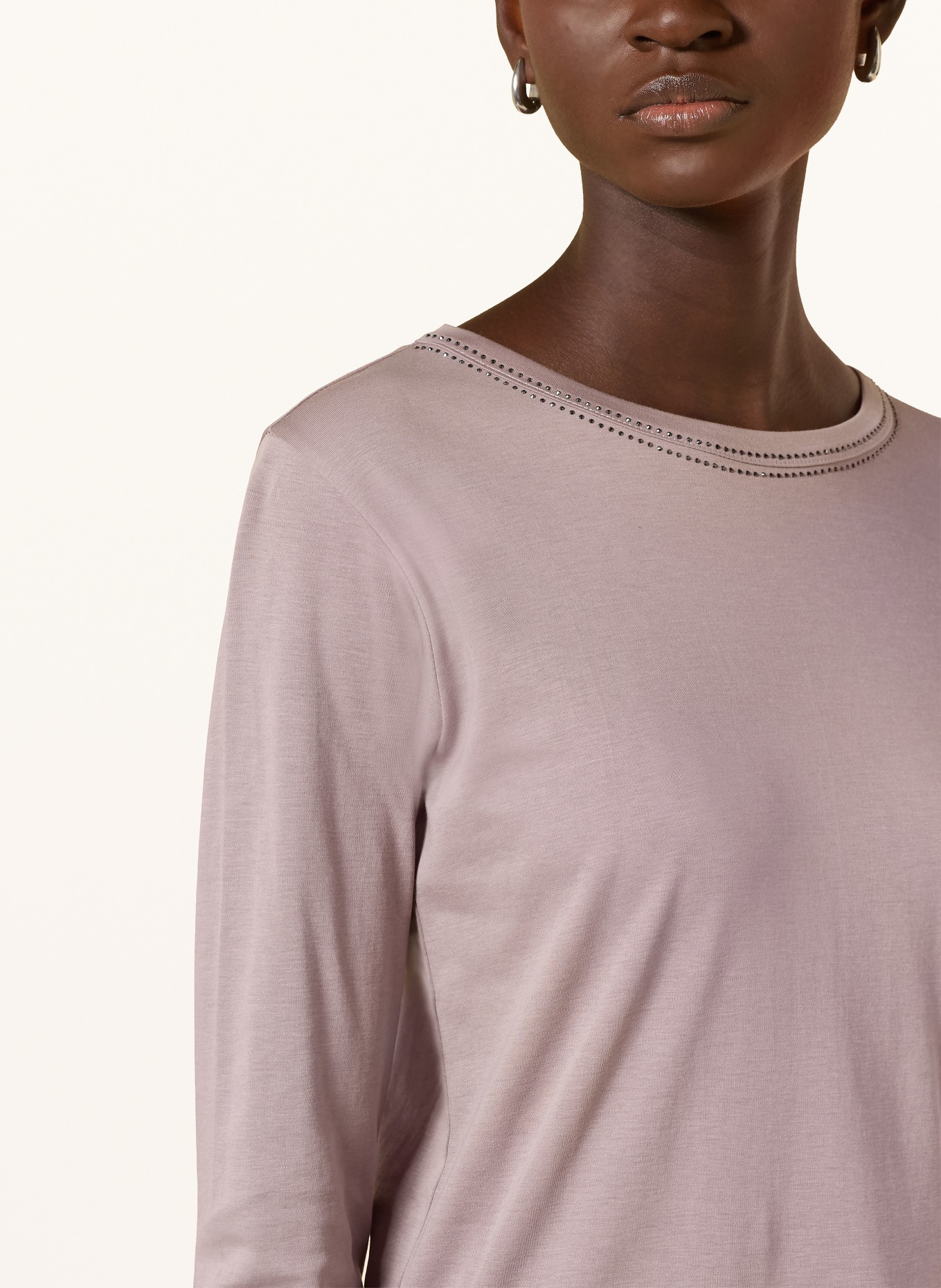 monari Longsleeve met sierstenen: TAUPE