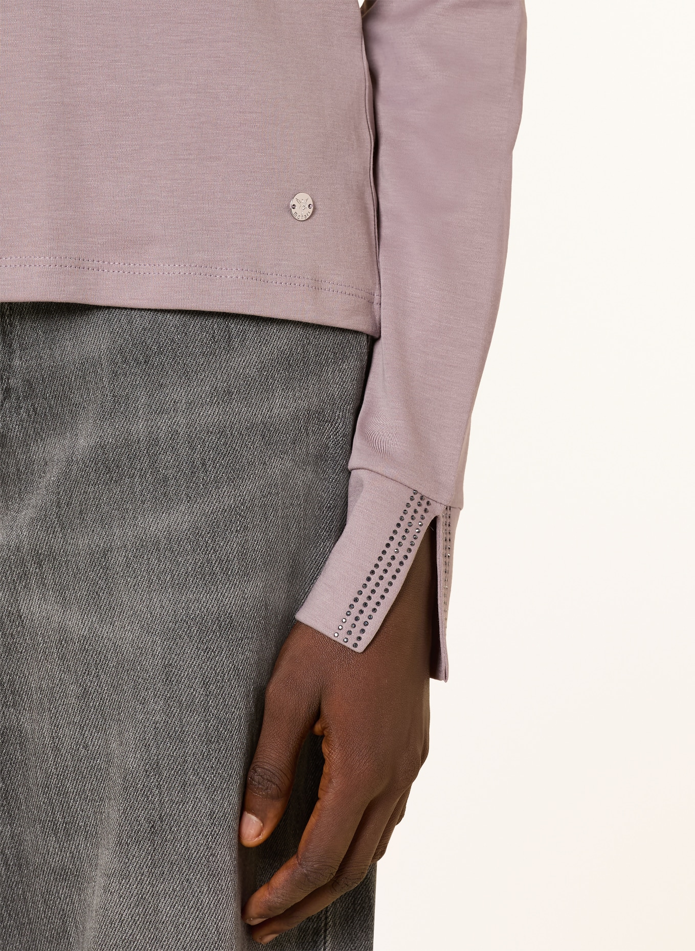 monari Longsleeve met sierstenen: TAUPE